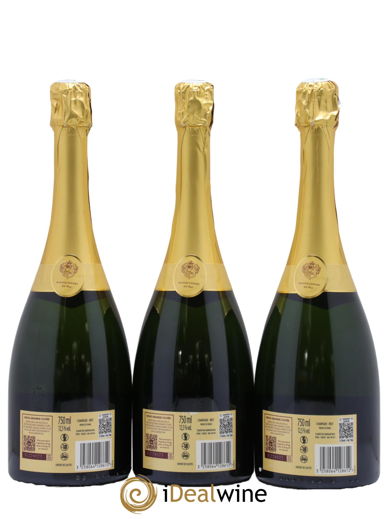 Grande Cuvée Brut - 173ème édition Krug - Lot de 3 bouteilles - 1