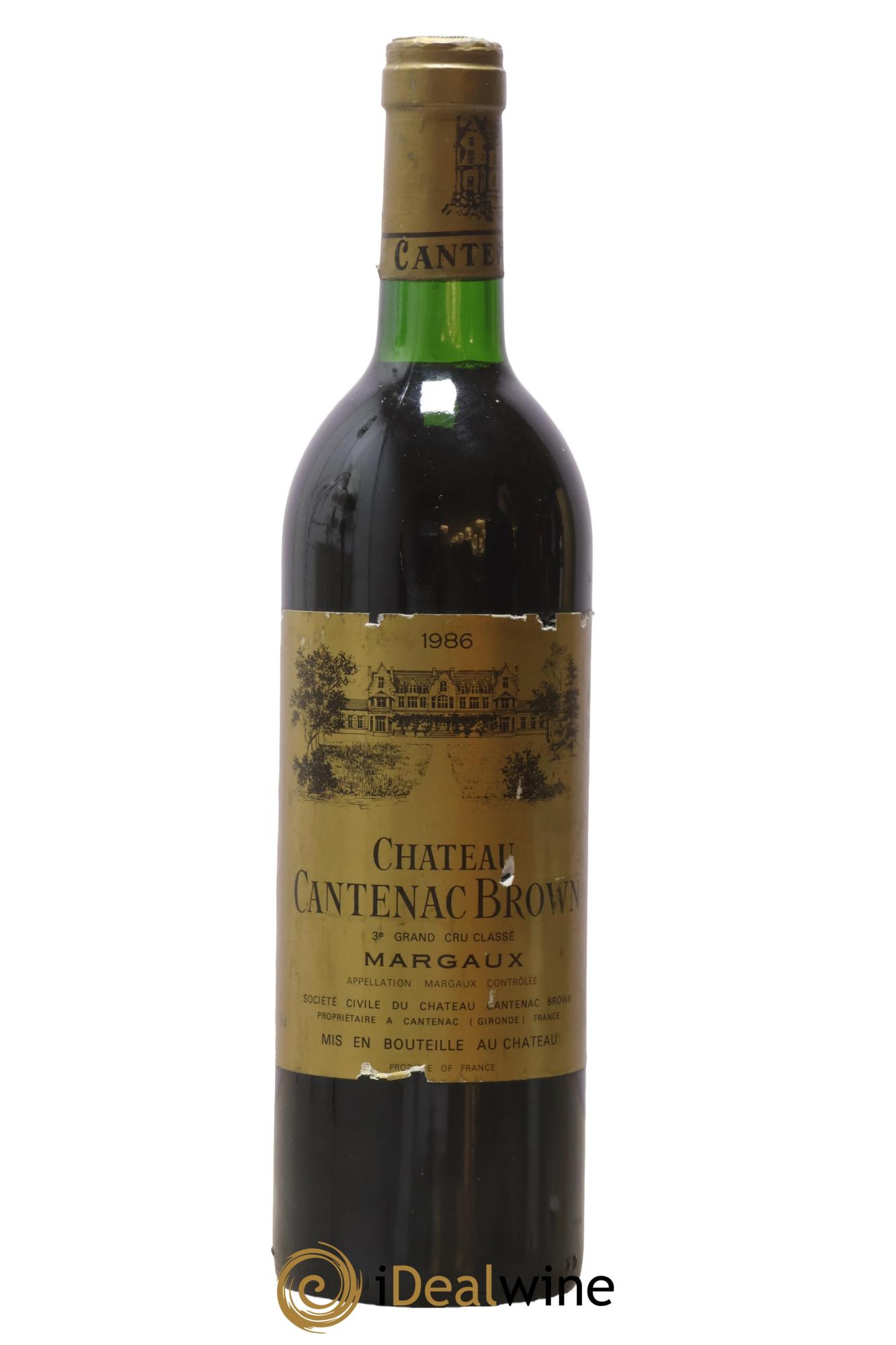 Château Cantenac Brown 3ème Grand Cru Classé 1986 - Lot de 1 bouteille - 0