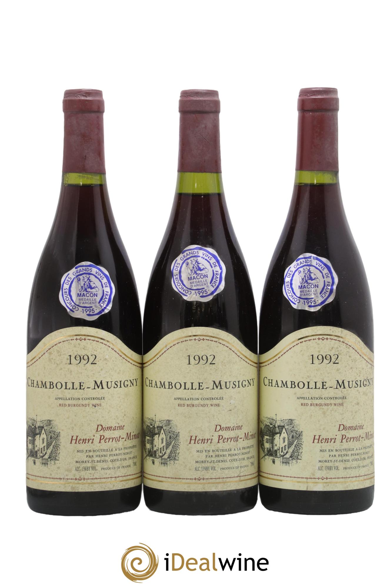 Chambolle-Musigny Perrot-Minot 1992 - Lot de 3 bouteilles - 0