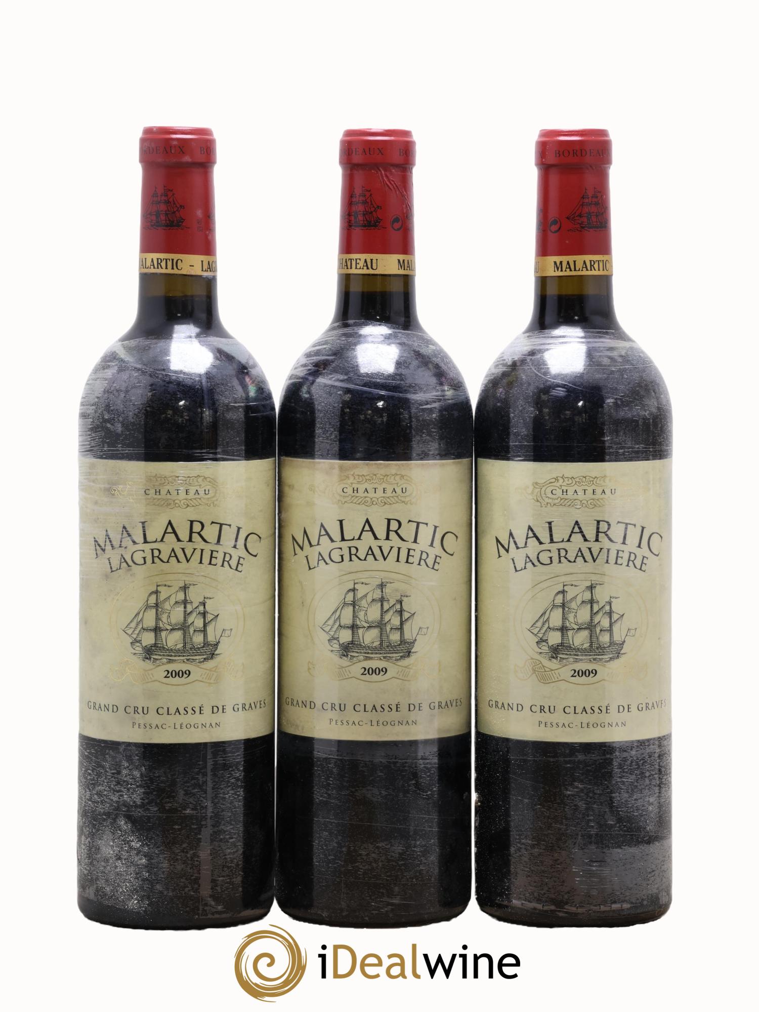 Château Malartic-Lagravière Cru Classé de Graves 2009 - Lotto di 3 bottiglie - 0