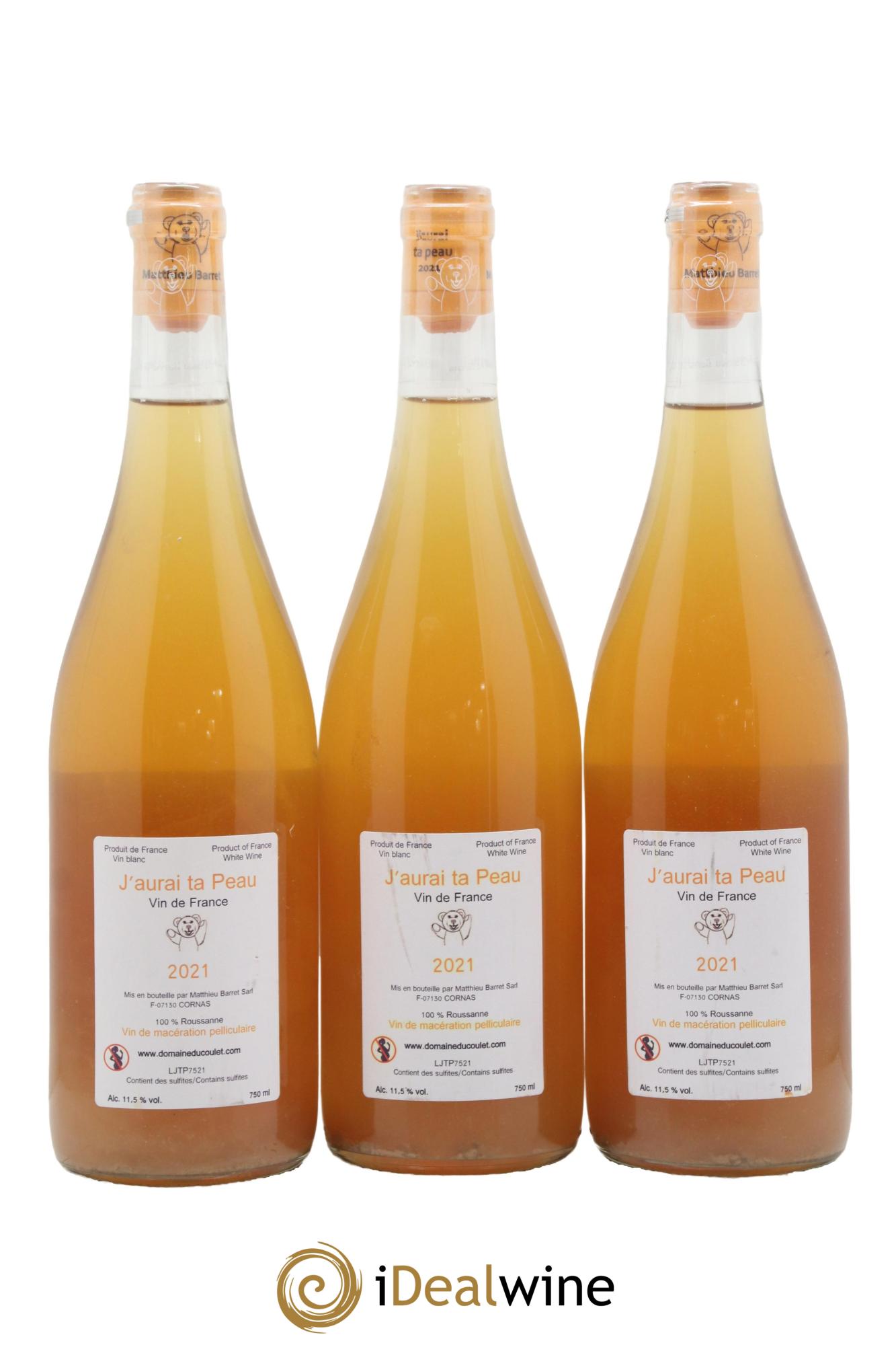 Vin de France J'aurai ta peau Domaine du Coulet 2021 - Lot de 3 bouteilles - 1