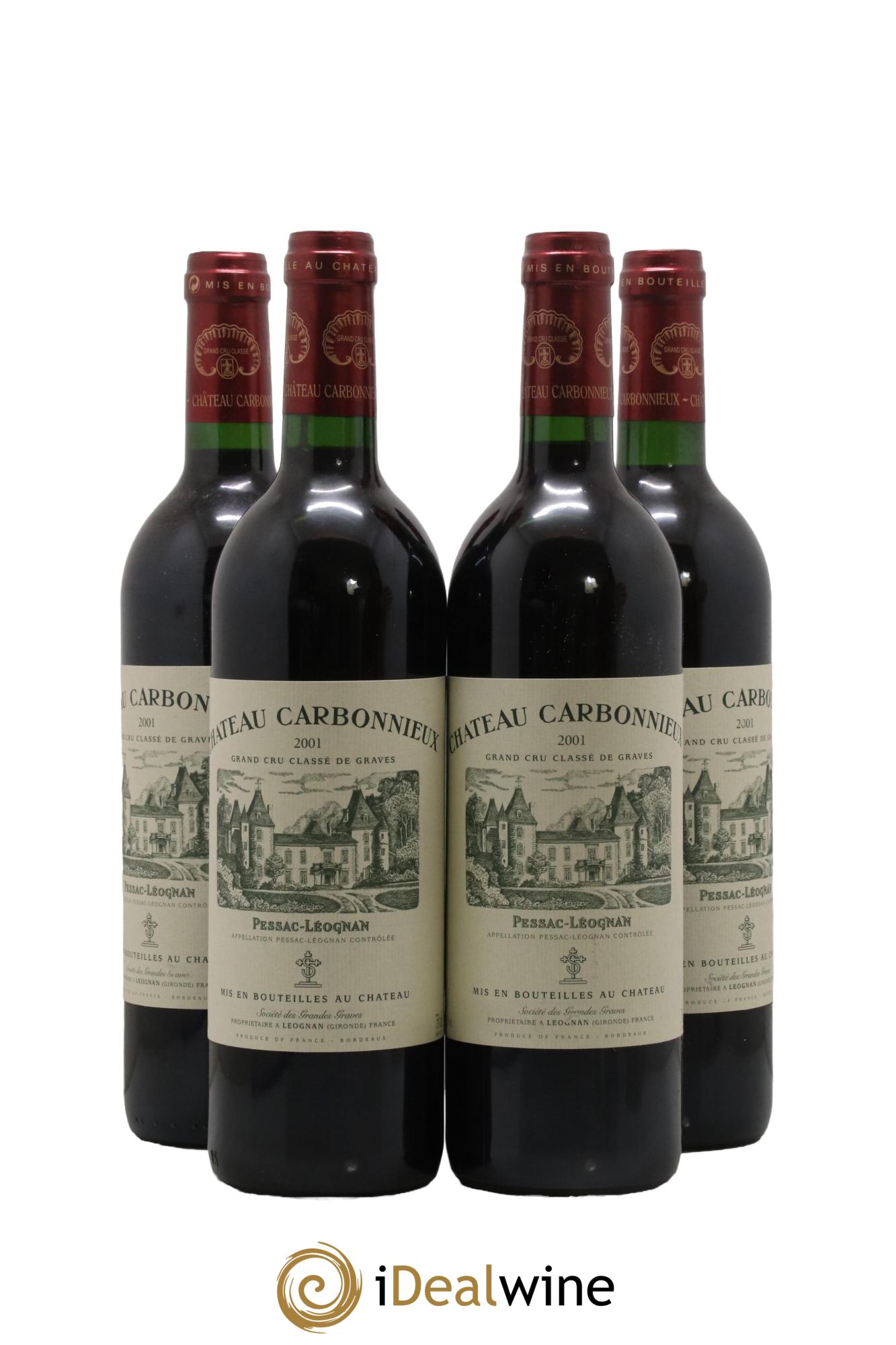 Château Carbonnieux Cru Classé de Graves 2001 - Lot de 4 bouteilles - 0
