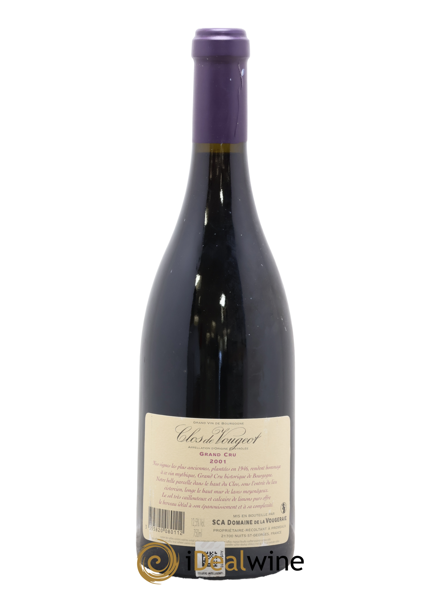 Clos de Vougeot Grand Cru La Vougeraie 2001 - Lot de 1 bouteille - 1