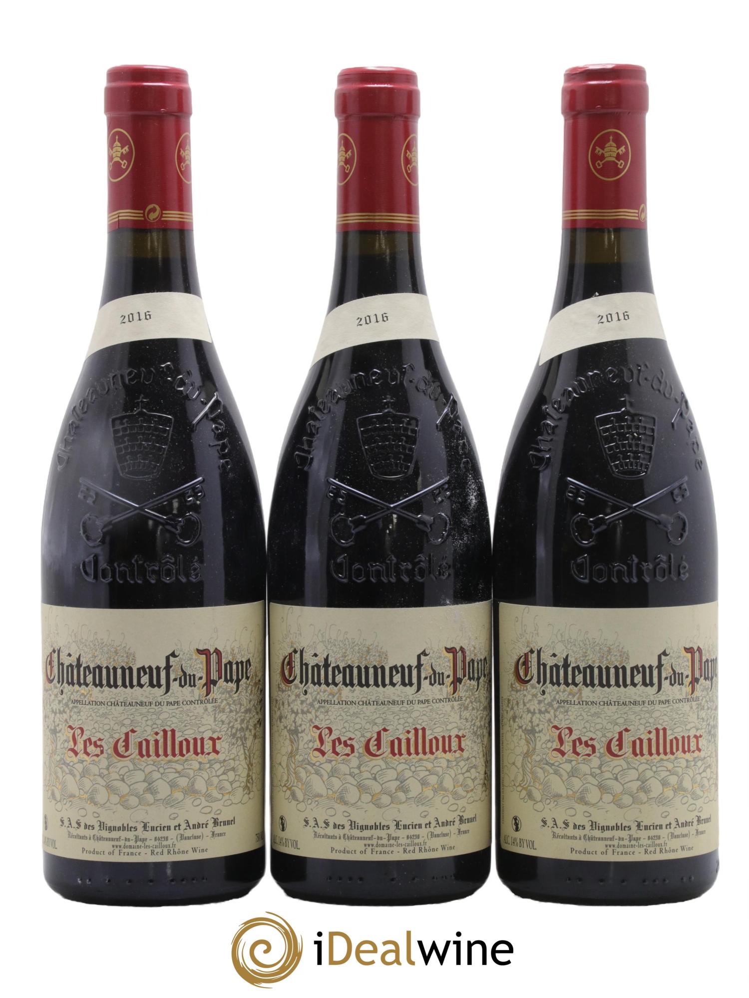 Châteauneuf-du-Pape Les Cailloux André Brunel 2016 - Lot de 3 bouteilles - 0