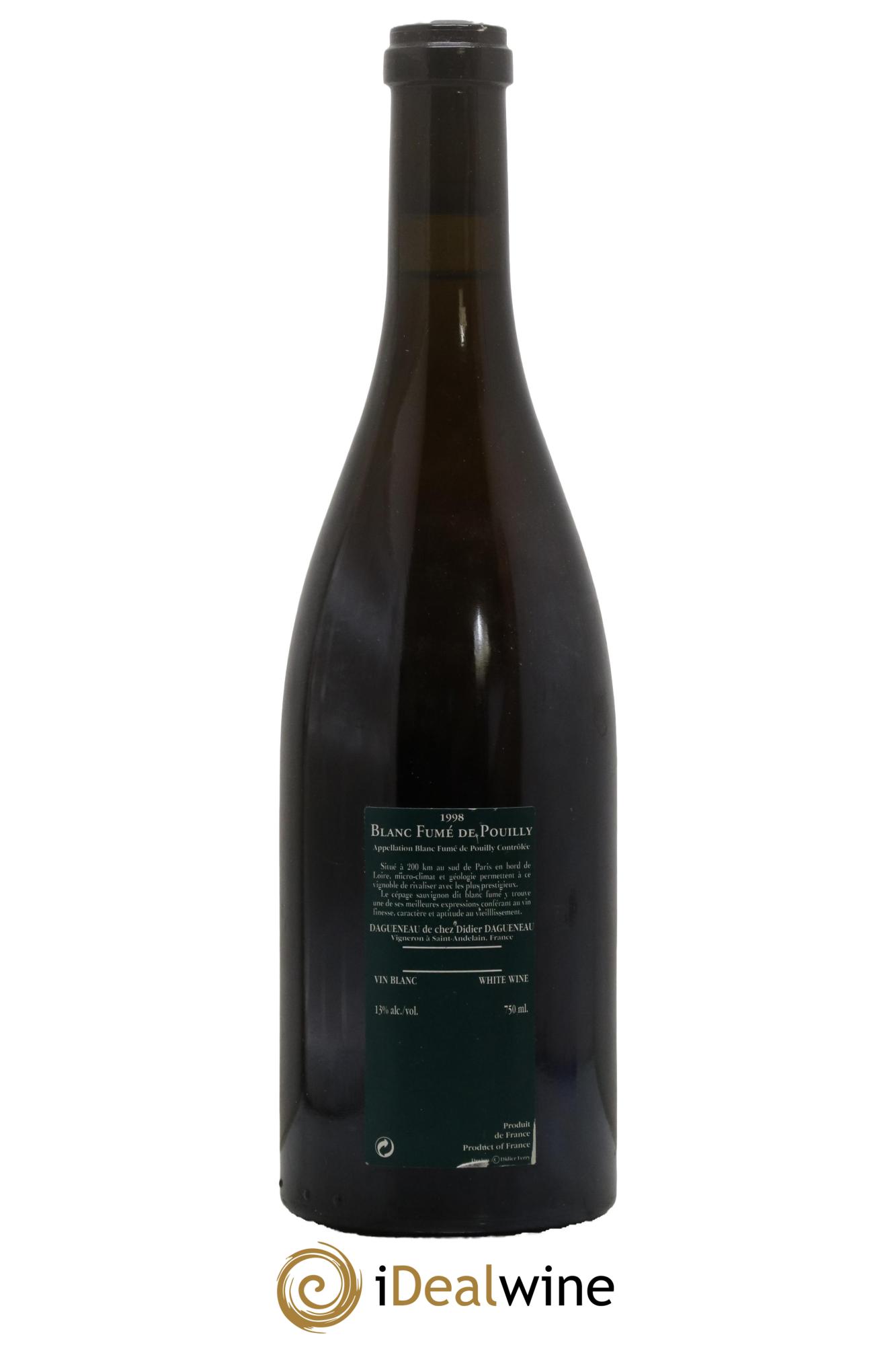 Vin de France (anciennement Pouilly-Fumé) Silex Dagueneau (Domaine Didier - Louis-Benjamin) 1998 - Lot de 1 bouteille - 1