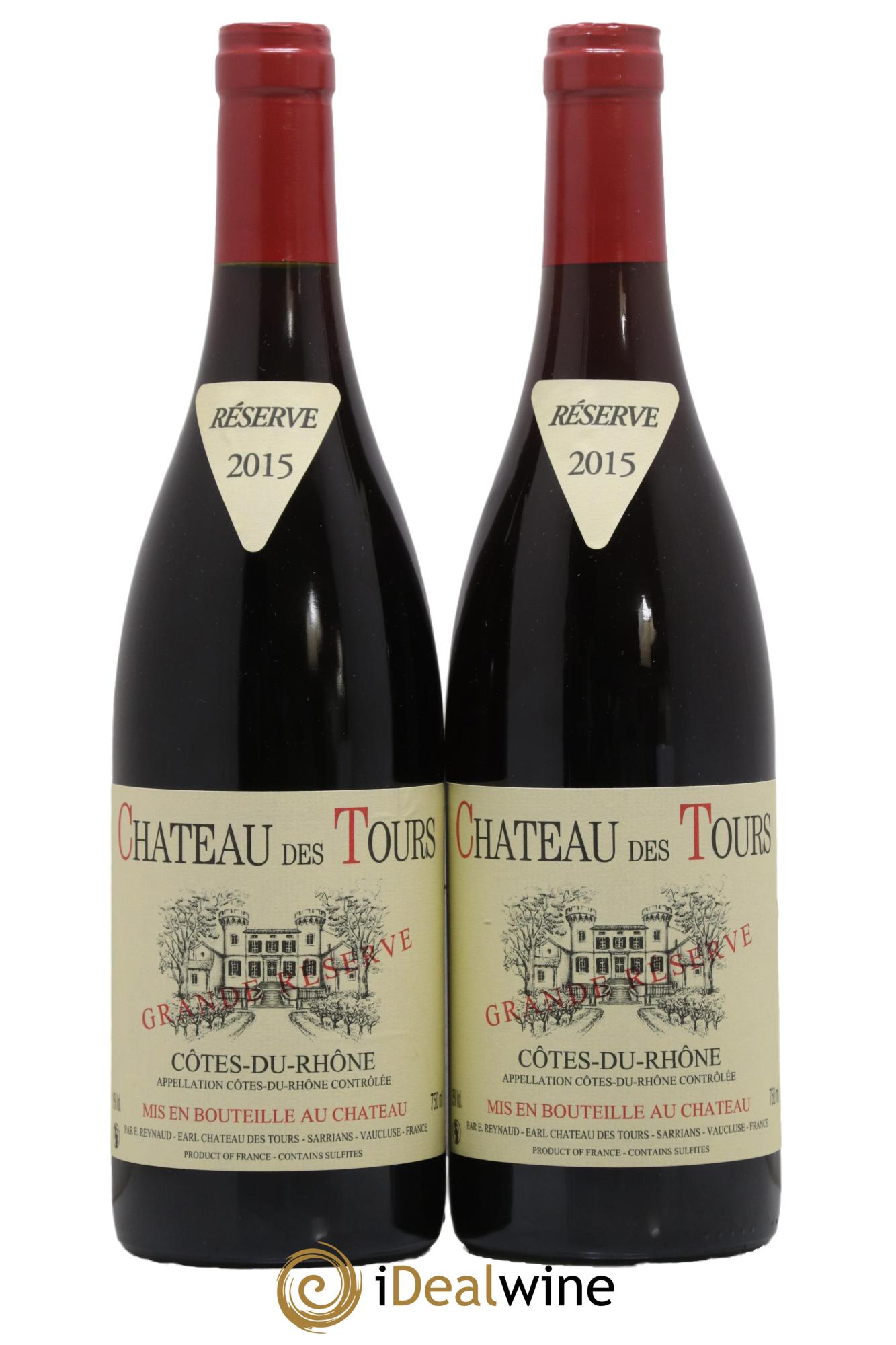 Côtes-du-Rhône Château des Tours Grande Réserve Emmanuel Reynaud 2015 - Lot de 2 bouteilles - 0
