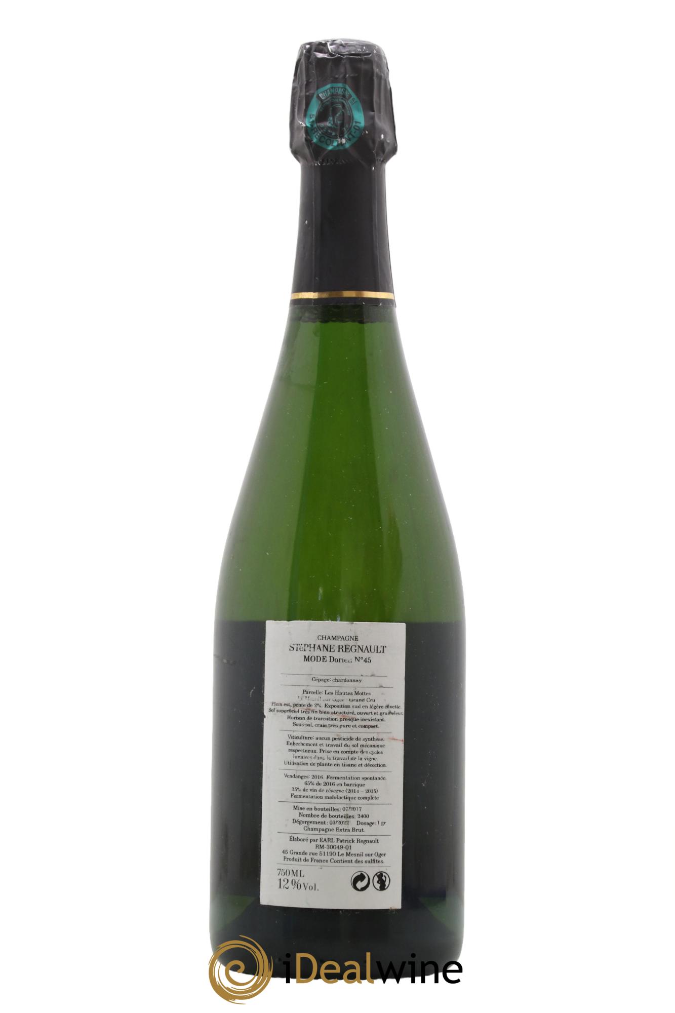 Champagne Grand Cru Dorien n 45 Stephane Regnault - Lot de 1 bouteille - 1