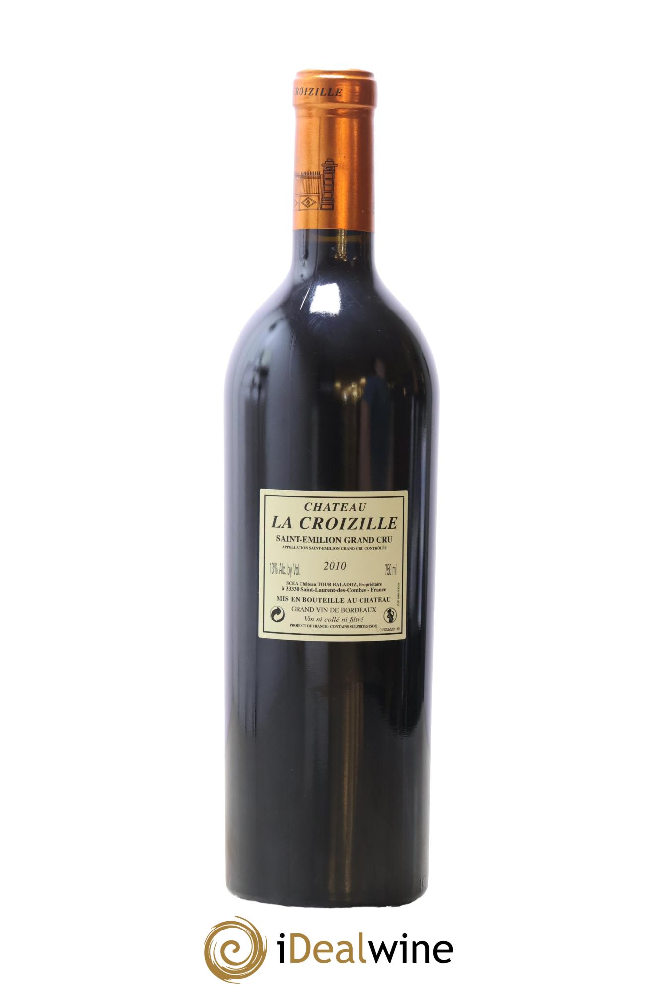 Saint-Émilion Grand Cru Château La Croizille 2010 - Posten von 1 Flasche - 1