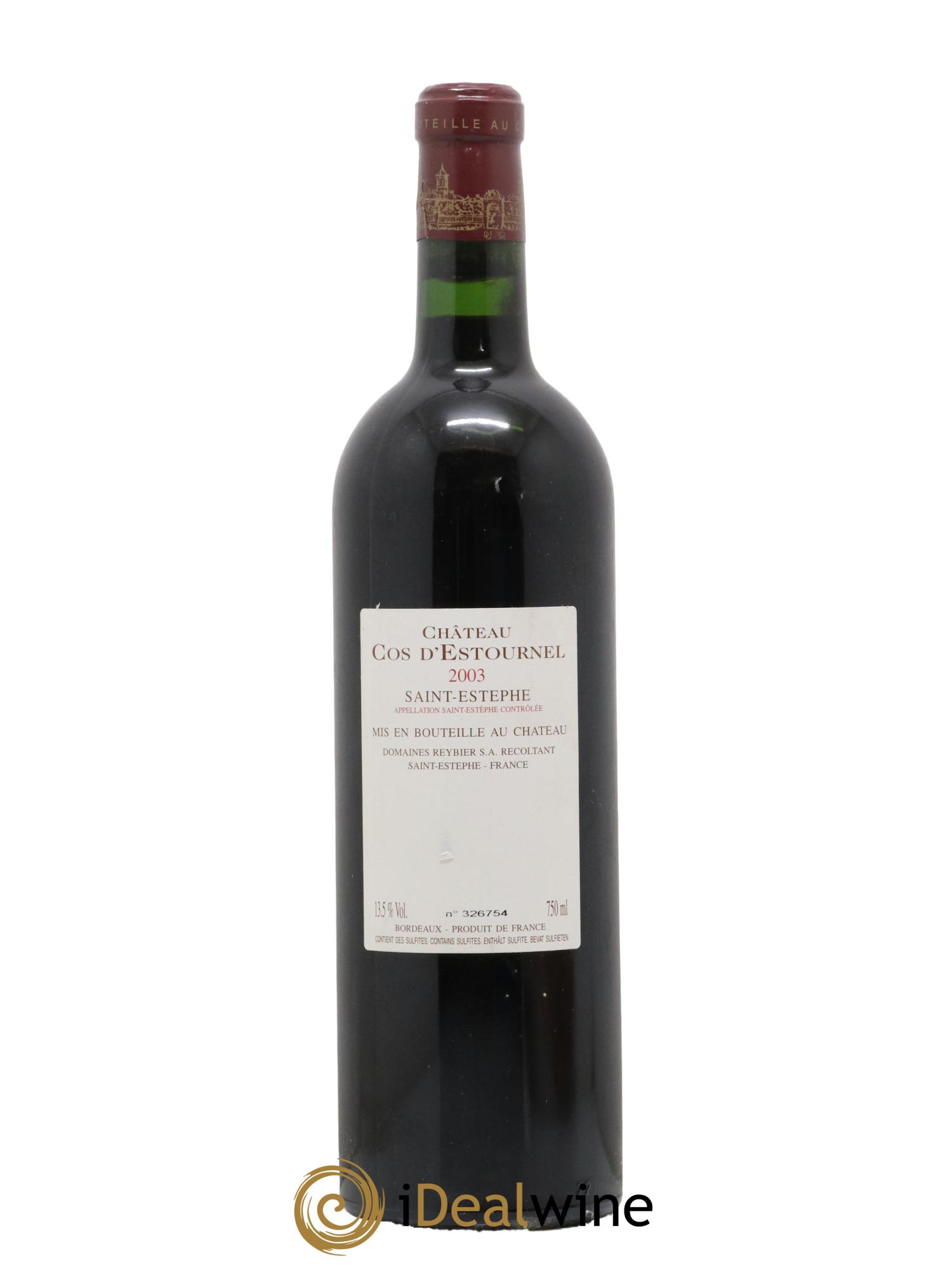 Cos d'Estournel 2ème Grand Cru Classé 2003 - Lot de 1 bouteille - 1