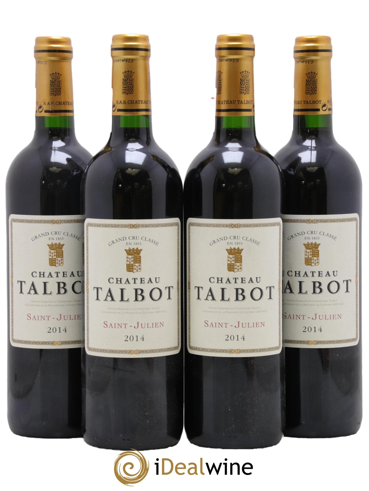 Château Talbot 4ème Grand Cru Classé 2014 - Lot de 4 bouteilles - 0