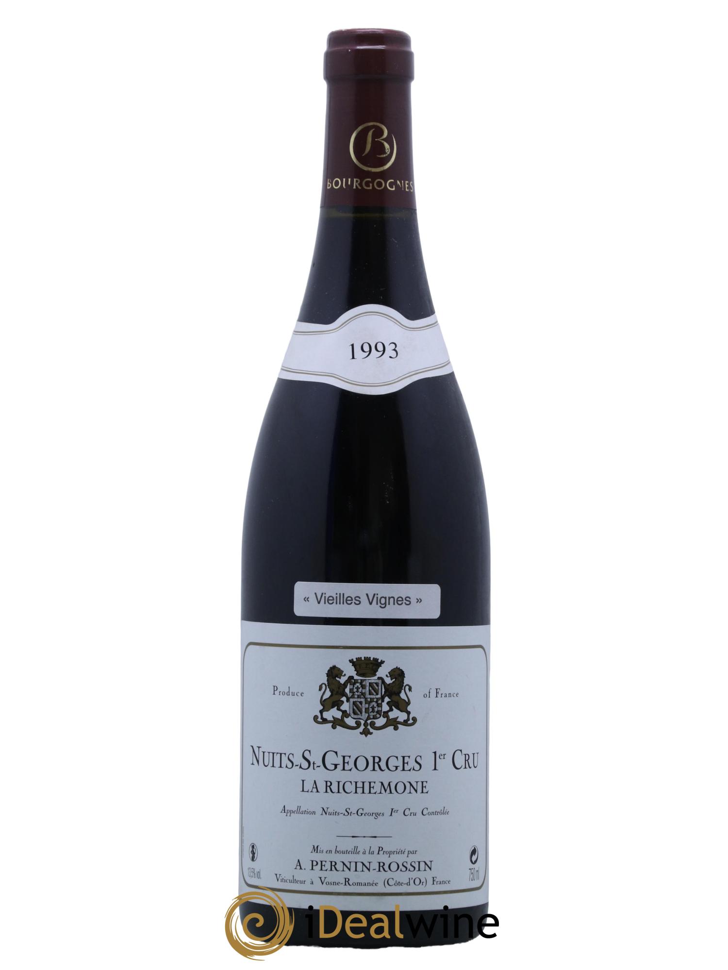Nuits-Saint-Georges 1er Cru La Richemone Pernin-Rossin Vieilles Vignes 1993 - Lot de 1 bouteille - 0