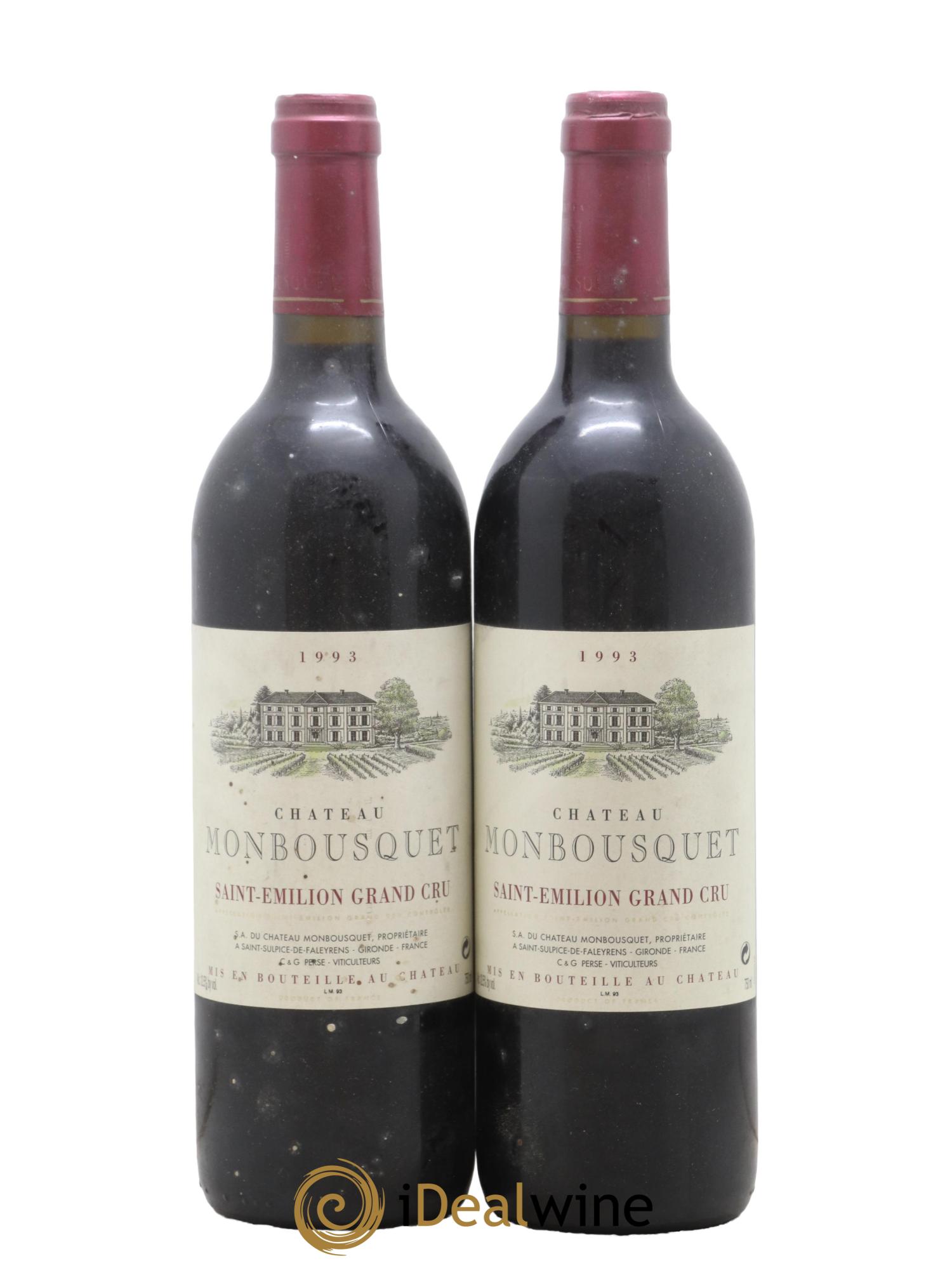 Château Monbousquet Grand Cru Classé 1993 - Lot de 2 bouteilles - 0