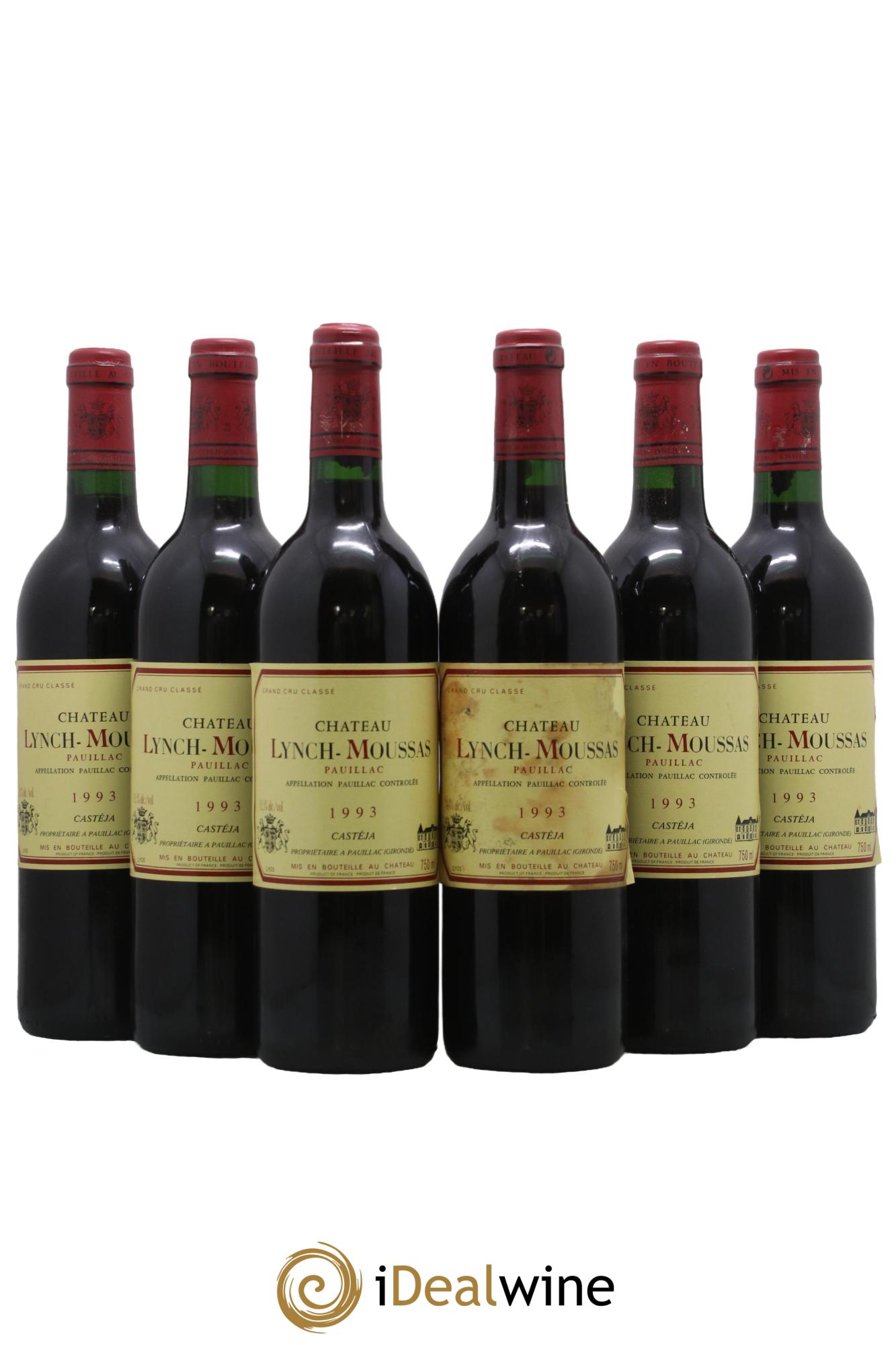 Château Lynch Moussas 5ème Grand Cru Classé 1993 - Lot of 6 bottles - 0
