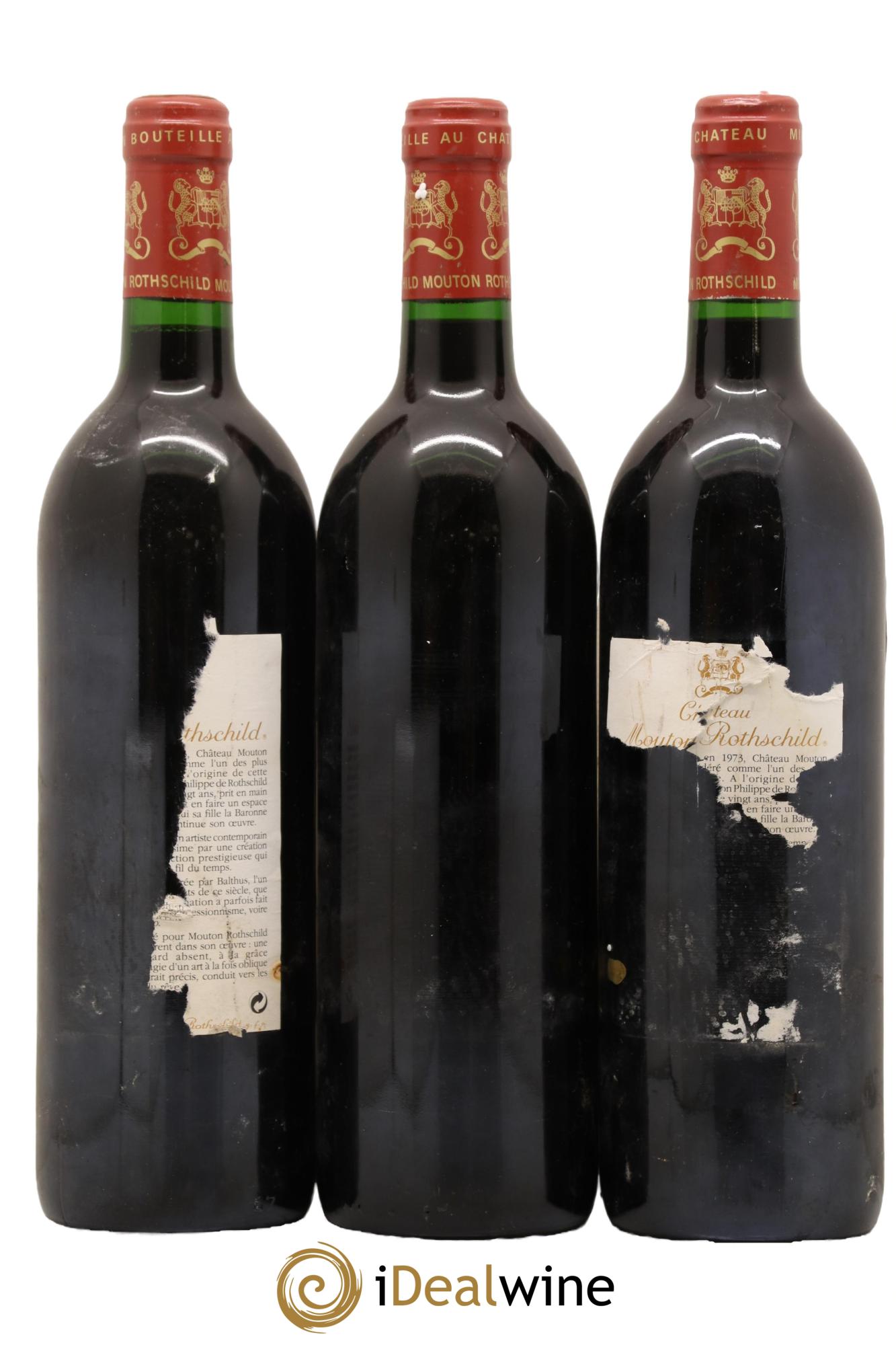 Château Mouton Rothschild 1er Grand Cru Classé 1993 - Lot de 3 bouteilles - 1