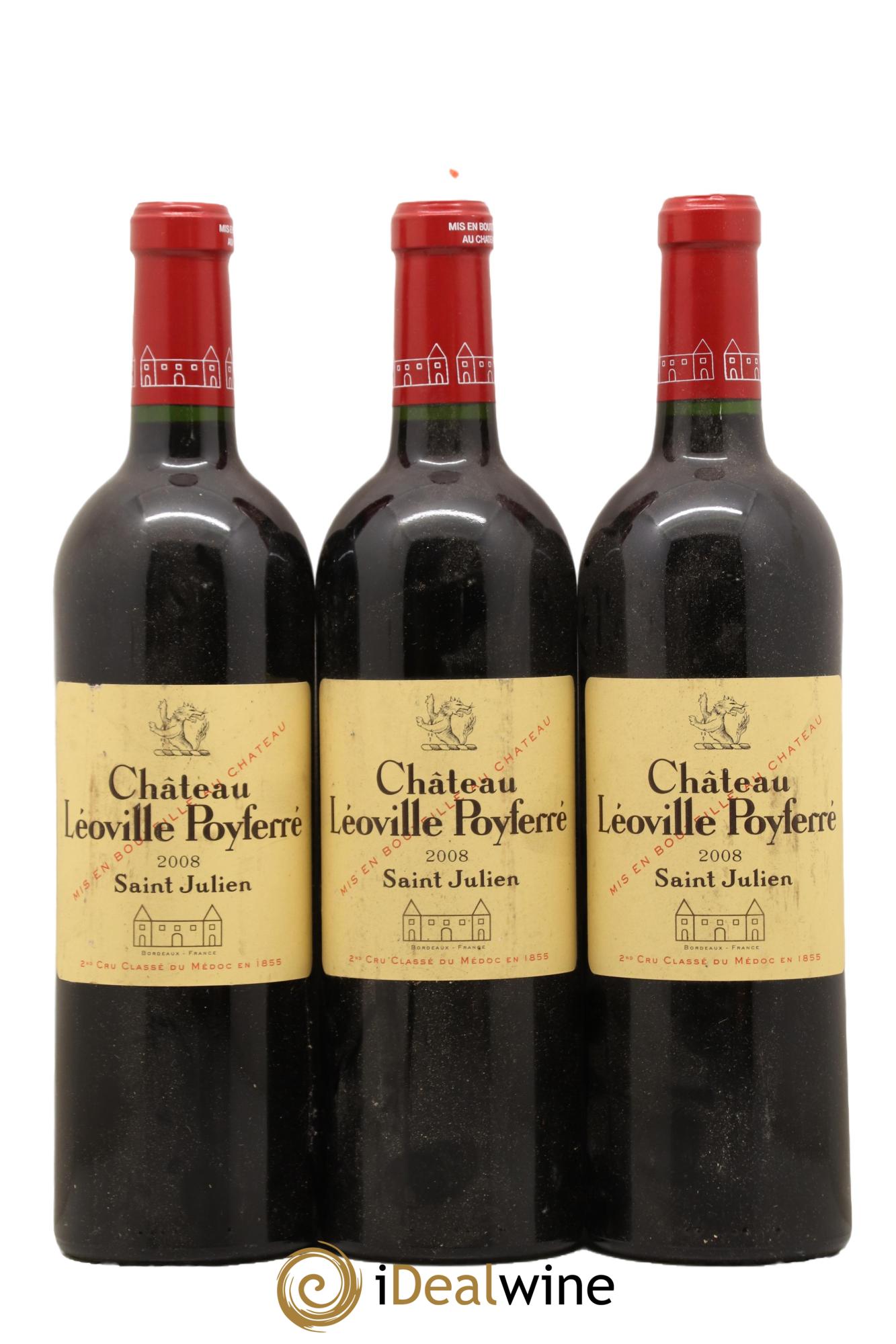Château Léoville Poyferré 2ème Grand Cru Classé 2008 - Lot de 3 bouteilles - 0