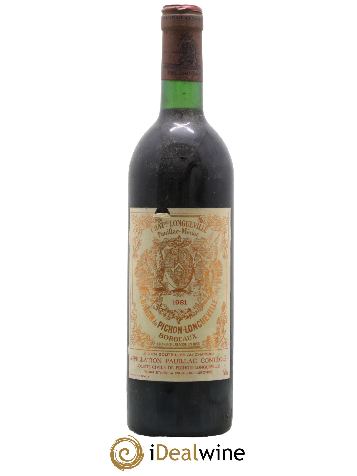Pichon Longueville Baron 2ème Grand Cru Classé 1981 - Lot de 1 bouteille - 0
