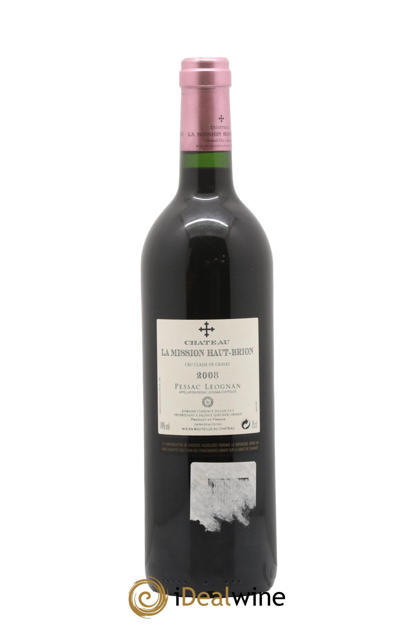 Château la Mission Haut-Brion Cru Classé de Graves 2008 - Lot de 1 bouteille - 1