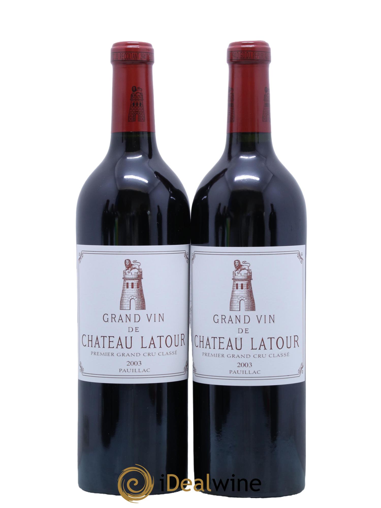 Château Latour 1er Grand Cru Classé 2003 - Lot de 2 bouteilles - 0