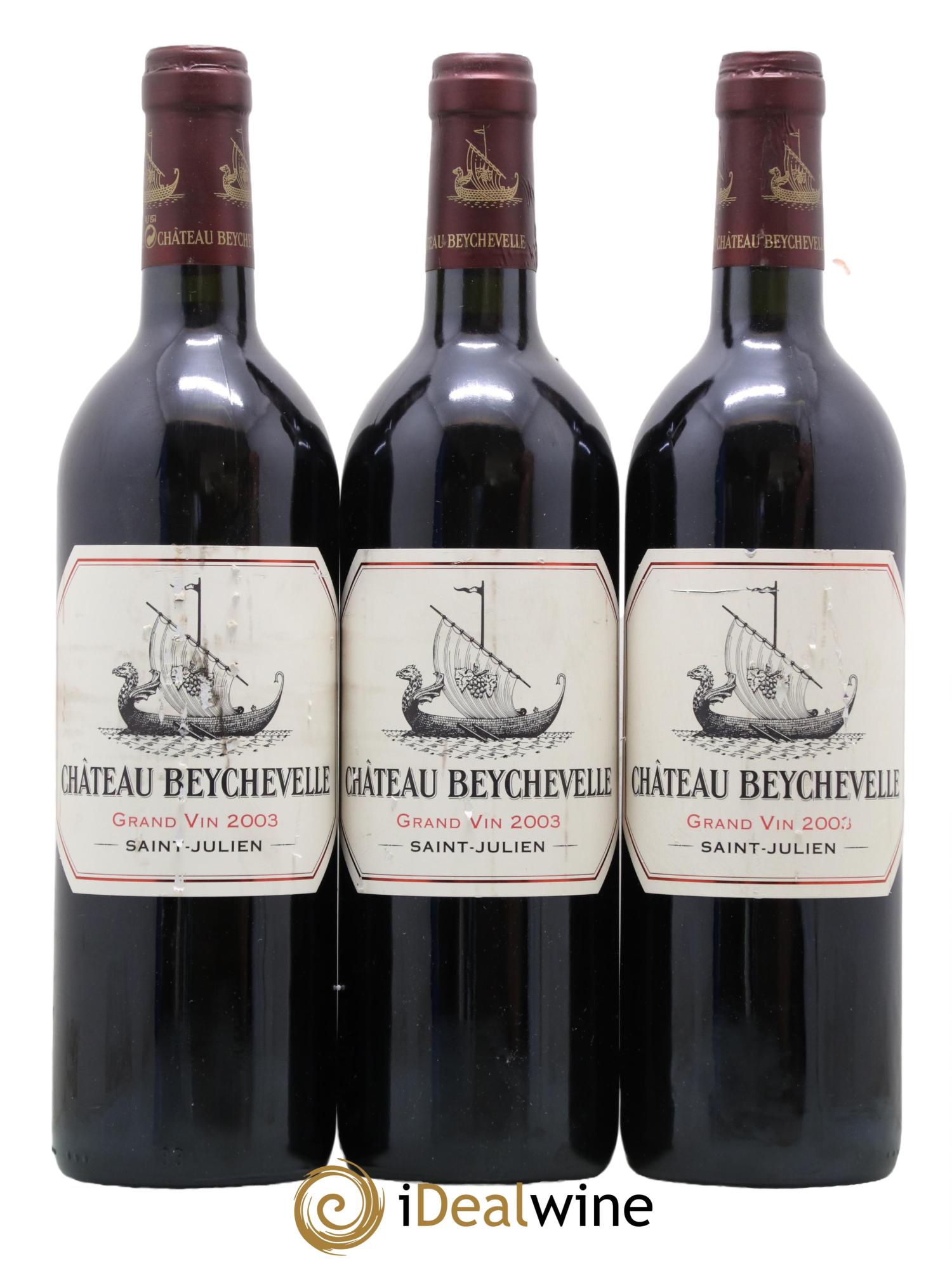Château Beychevelle 4ème Grand Cru Classé 2003 - Lot de 3 bouteilles - 0