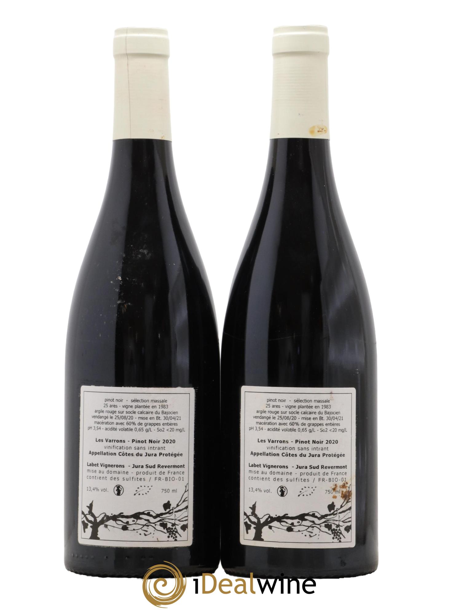 Côtes du Jura Pinot Noir Les Varrons Sélection Massale Labet (Domaine) 2022 - Lot de 2 bouteilles - 1