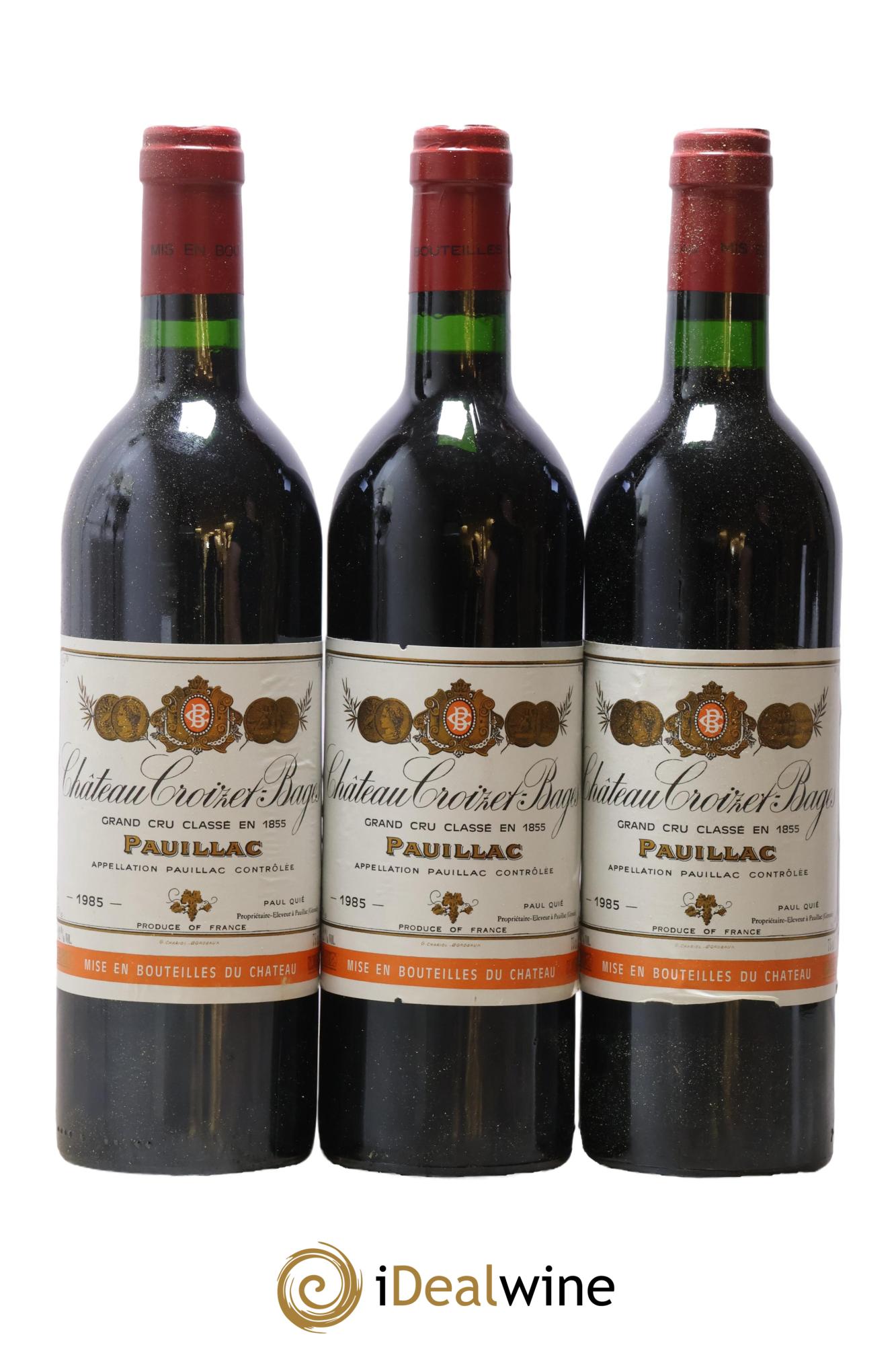 Château Croizet Bages 5ème Grand Cru Classé 1985 - Posten von 3 Flaschen - 0