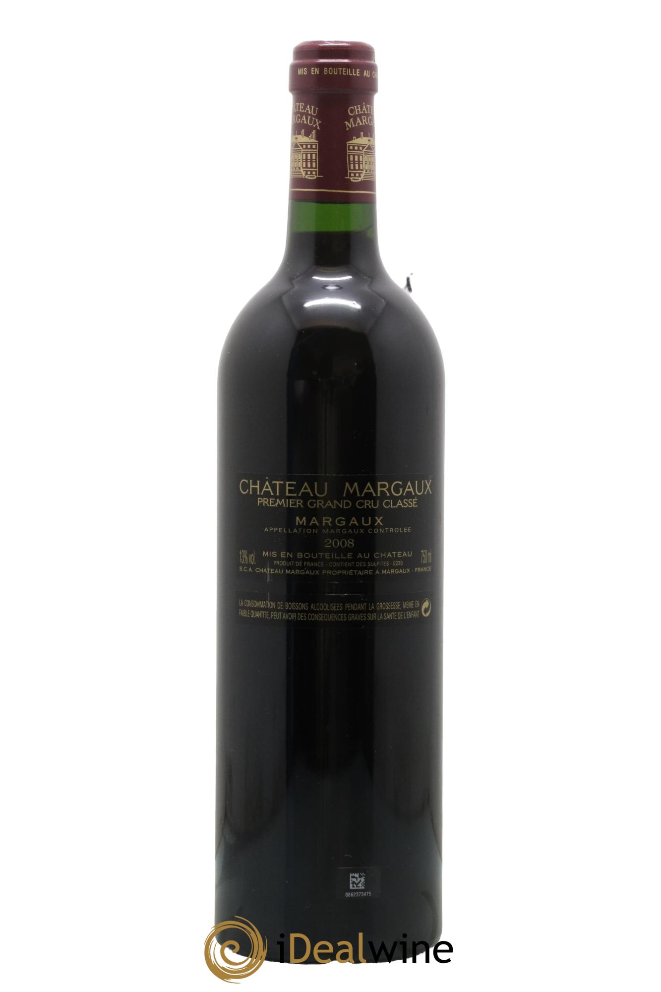 Château Margaux 1er Grand Cru Classé 2008 - Lot de 1 bouteille - 1