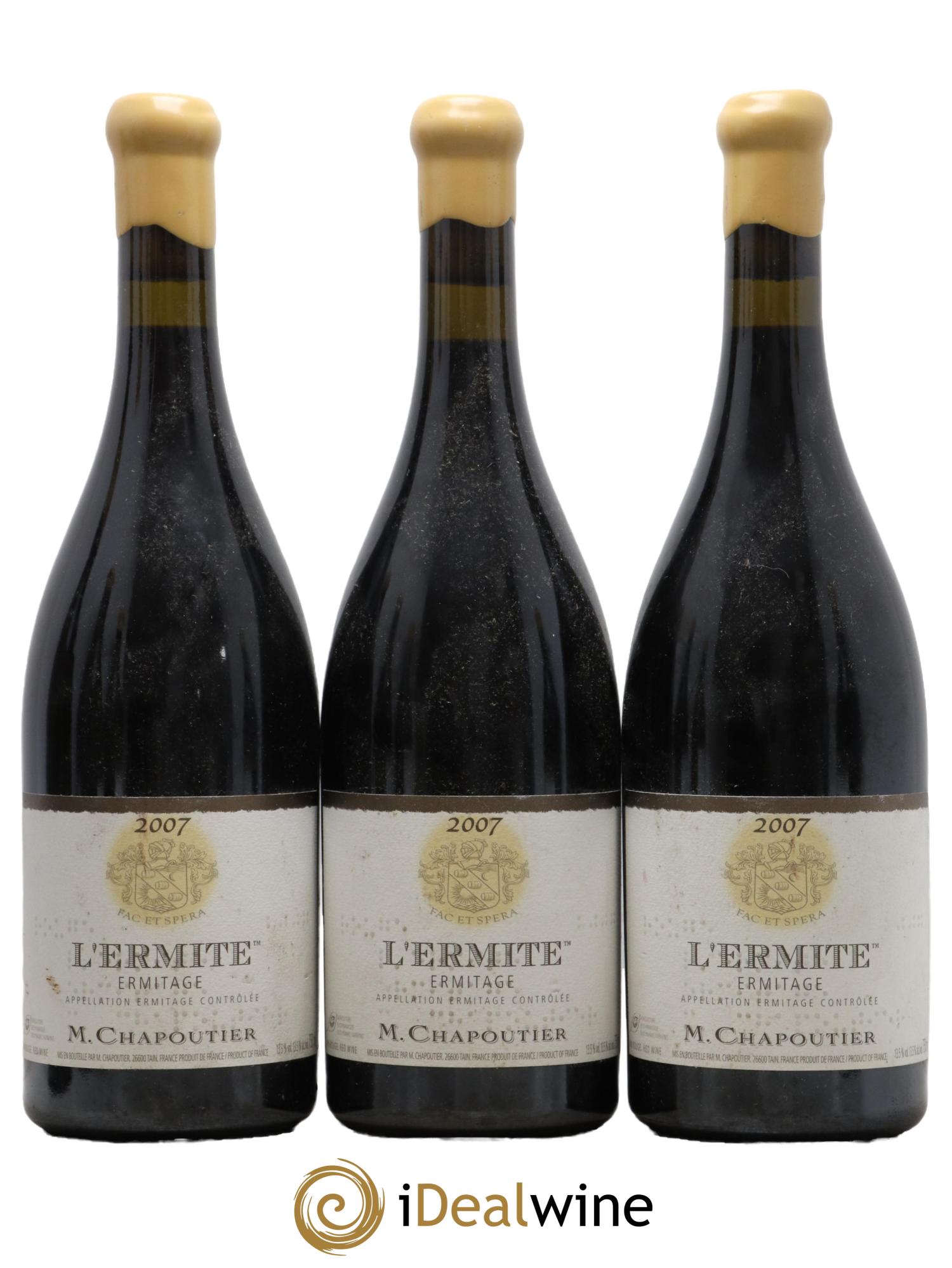 Hermitage Ermitage l'Ermite Chapoutier 2007 - Lot de 3 bouteilles - 0