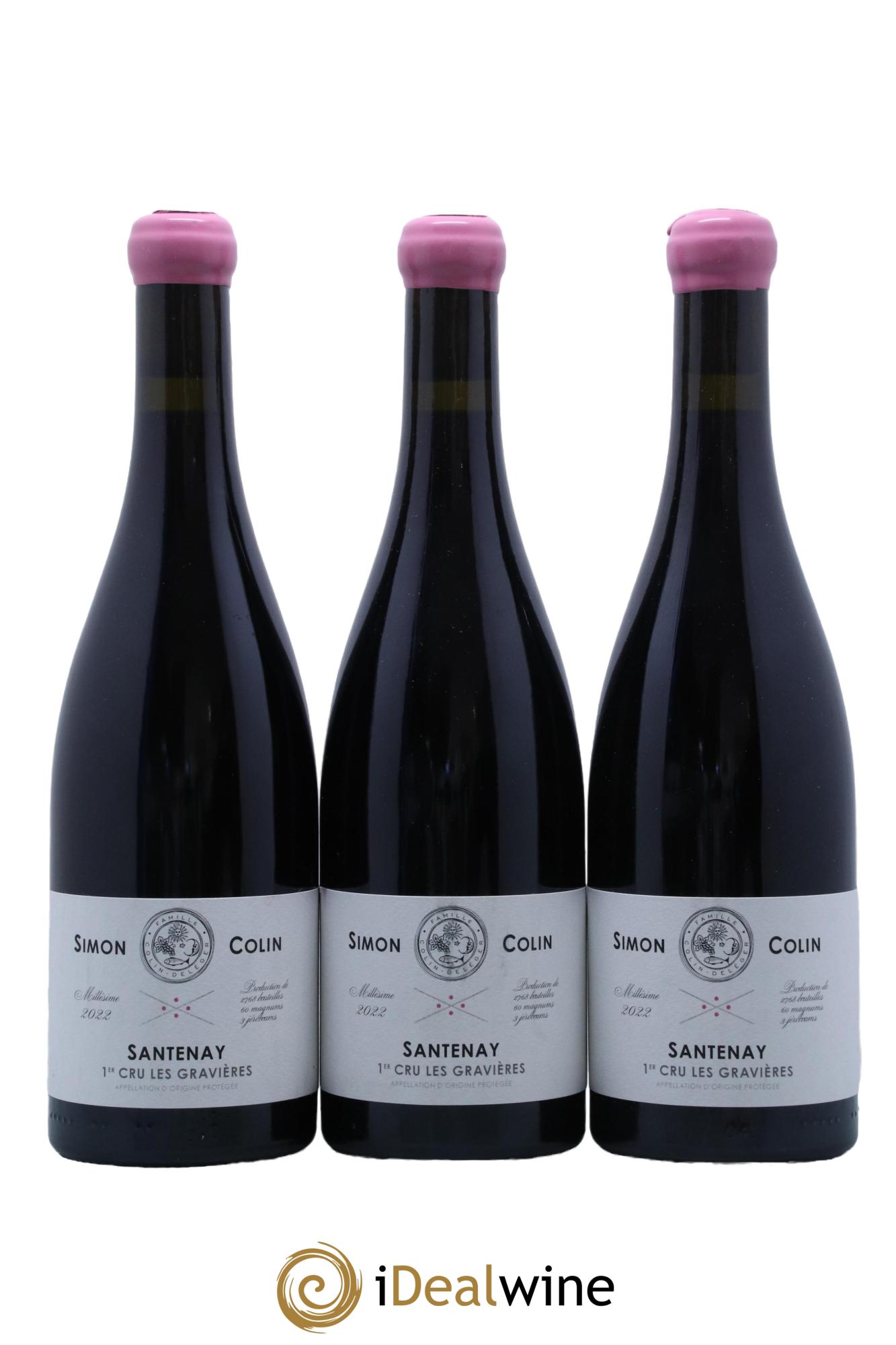 Santenay 1er Cru Les Gravières Simon Colin 2022 - Lot de 3 bouteilles - 0