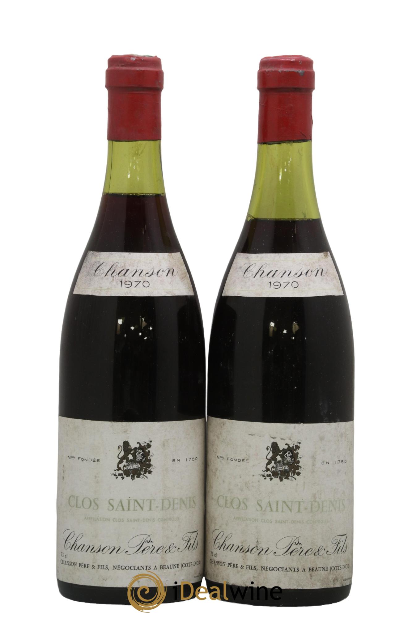 Clos Saint-Denis Grand Cru Chanson 1970 - Lotto di 2 bottiglie - 0
