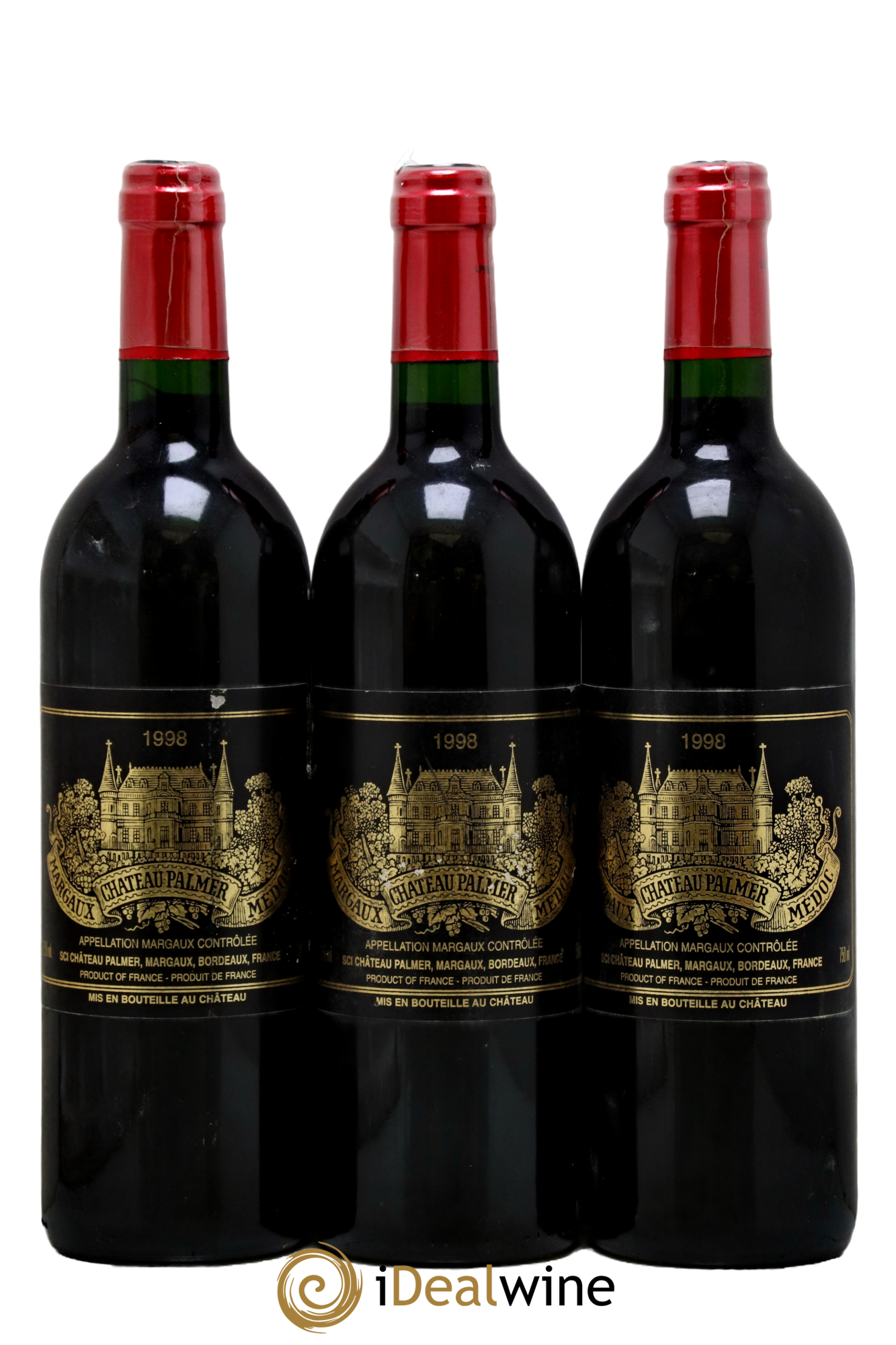 Château Palmer 3ème Grand Cru Classé 1998 - Lot de 3 bouteilles - 0