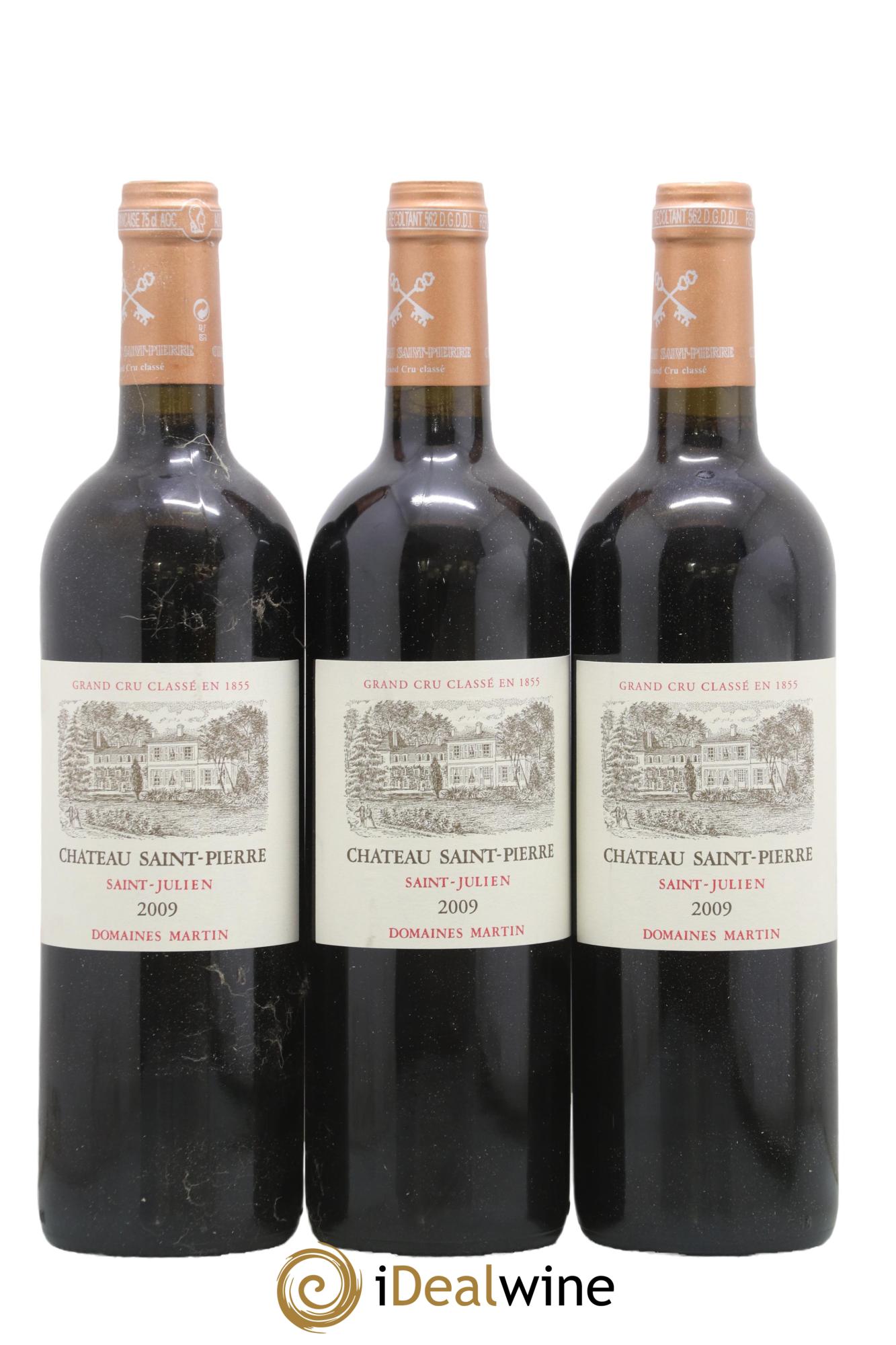 Château Saint-Pierre 4ème Grand Cru Classé 2009 - Lotto di 3 bottiglie - 0