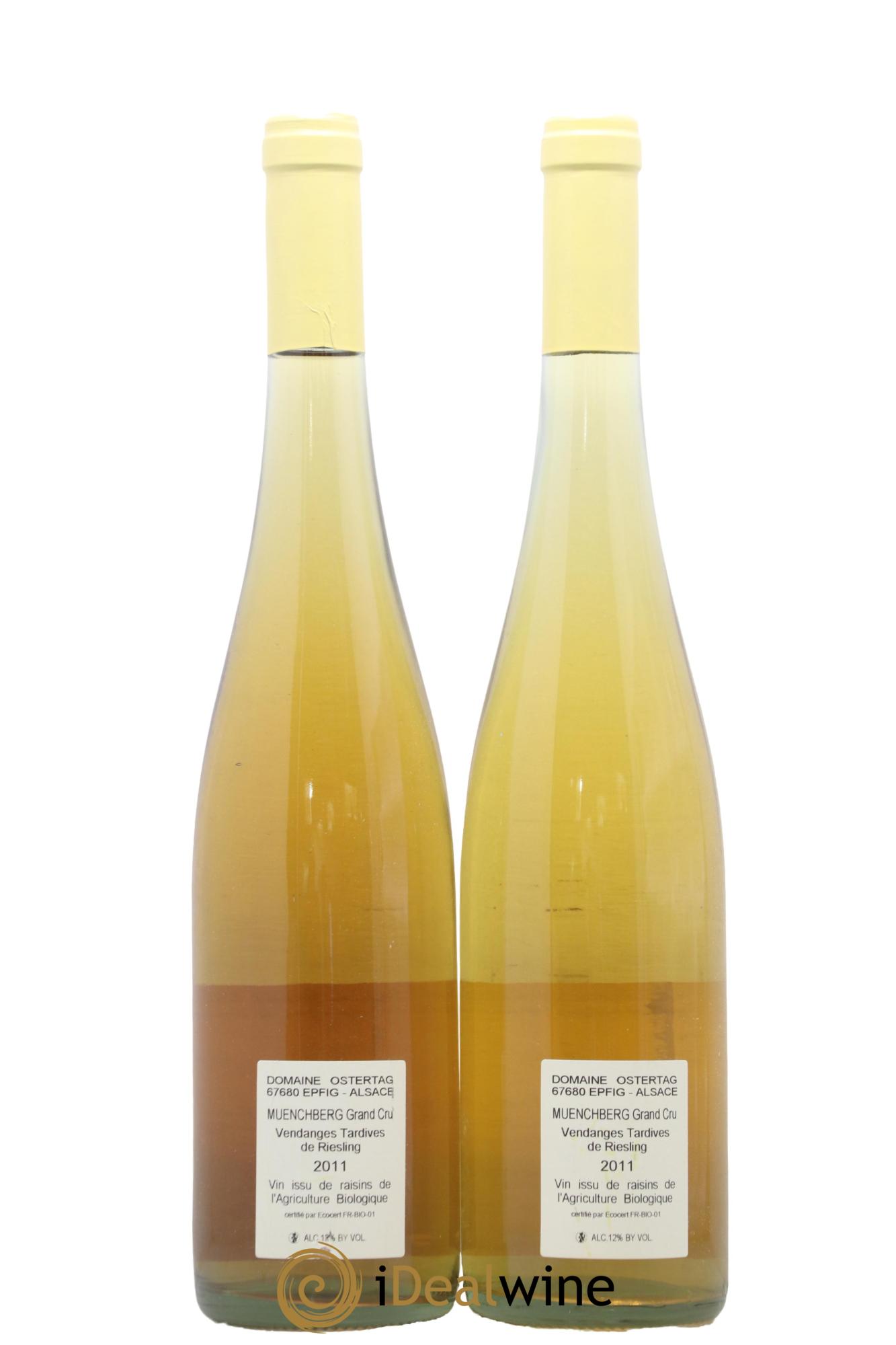 Alsace Riesling Grand Cru Muenchberg Vendanges Tardives Ostertag (Domaine) 2011 - Lotto di 2 bottiglie - 1