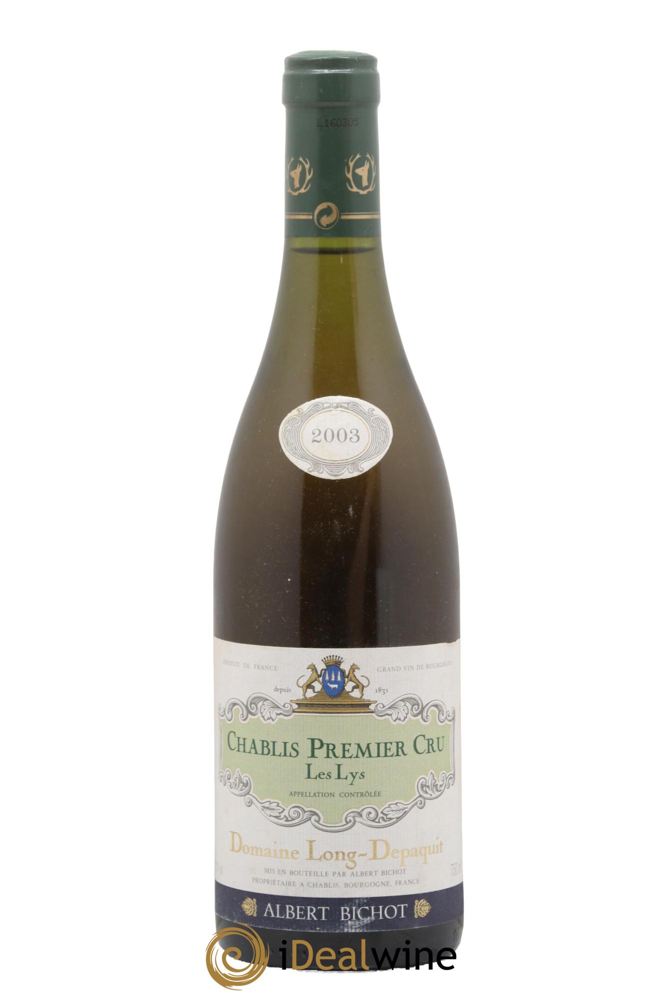 Chablis 1er Cru Les Lys Long Depaquit - Albert Bichot (Domaine) 2003 - Posten von 1 Flasche - 0