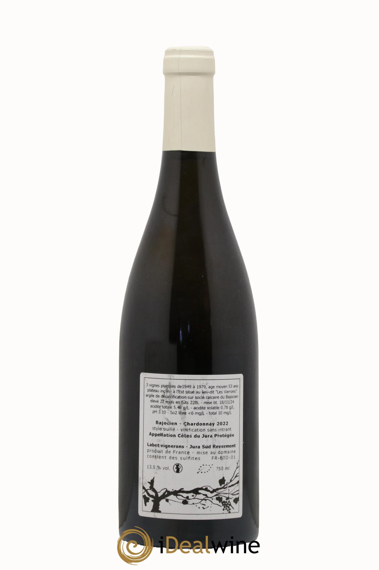 Côtes du Jura Chardonnay Bajocien Romain - Julien  - Charline Labet 2022 - Lot of 1 bottle - 1