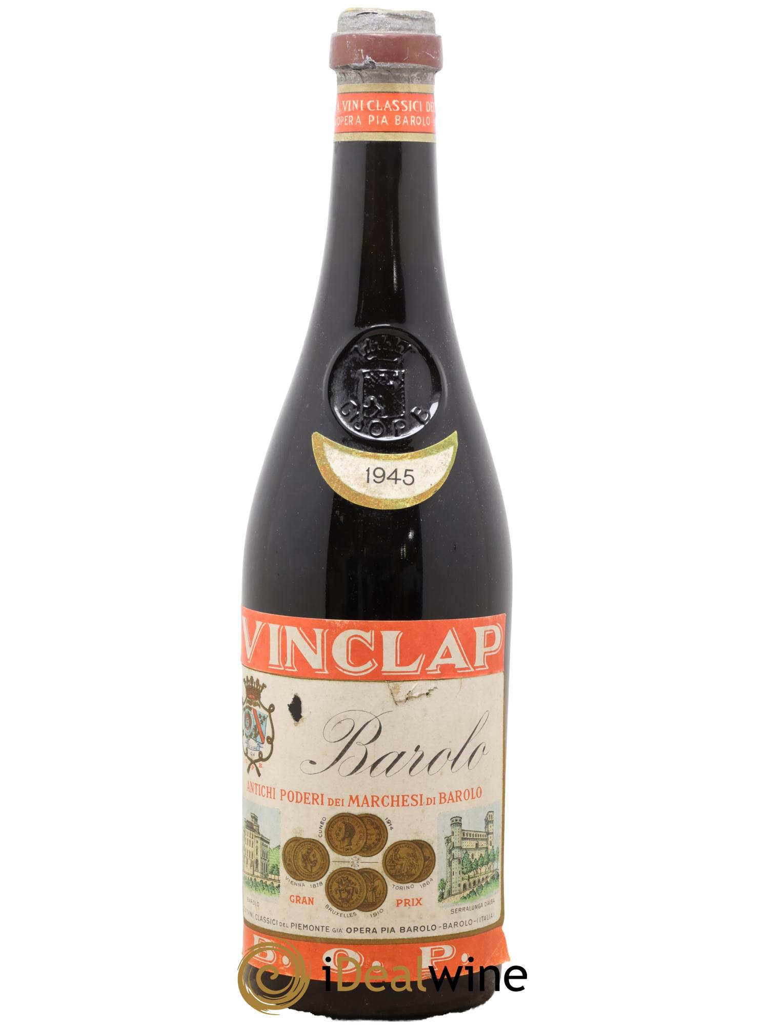Barolo DOCG Vinclap Marchesi di Barolo 1945 - Lot of 1 bottle - 0