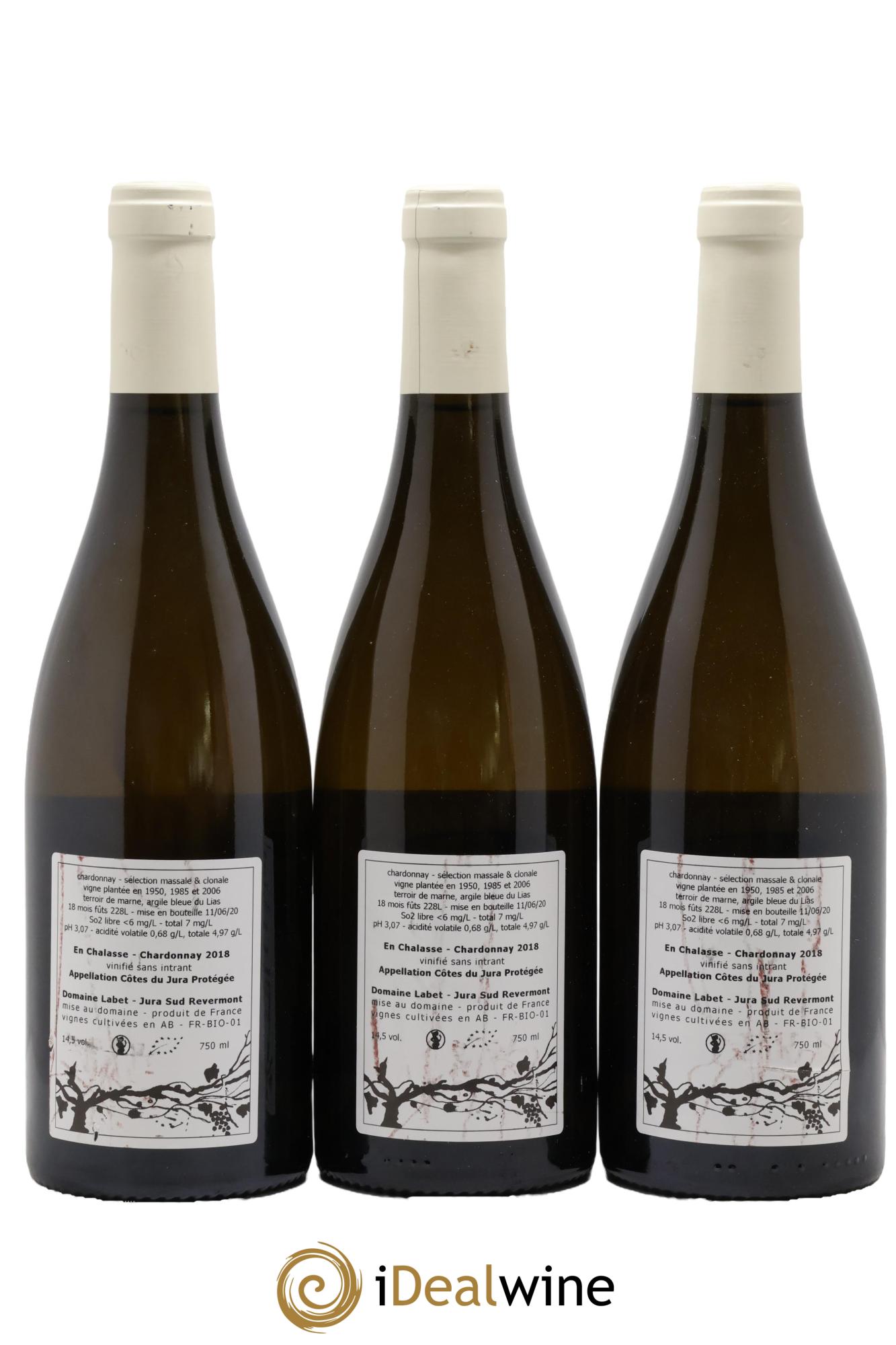 Côtes du Jura Chardonnay En Chalasse Romain - Julien - Charline Labet 2018 - Lot of 3 bottles - 1