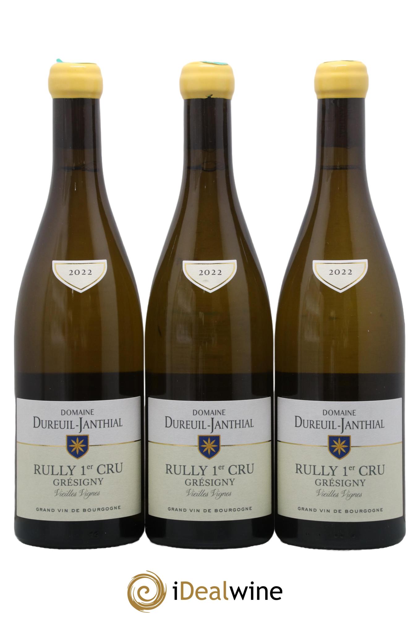 Rully 1er Cru Grésigny Vieilles Vignes Vincent Dureuil-Janthial 2022 - Lot de 3 bouteilles - 0