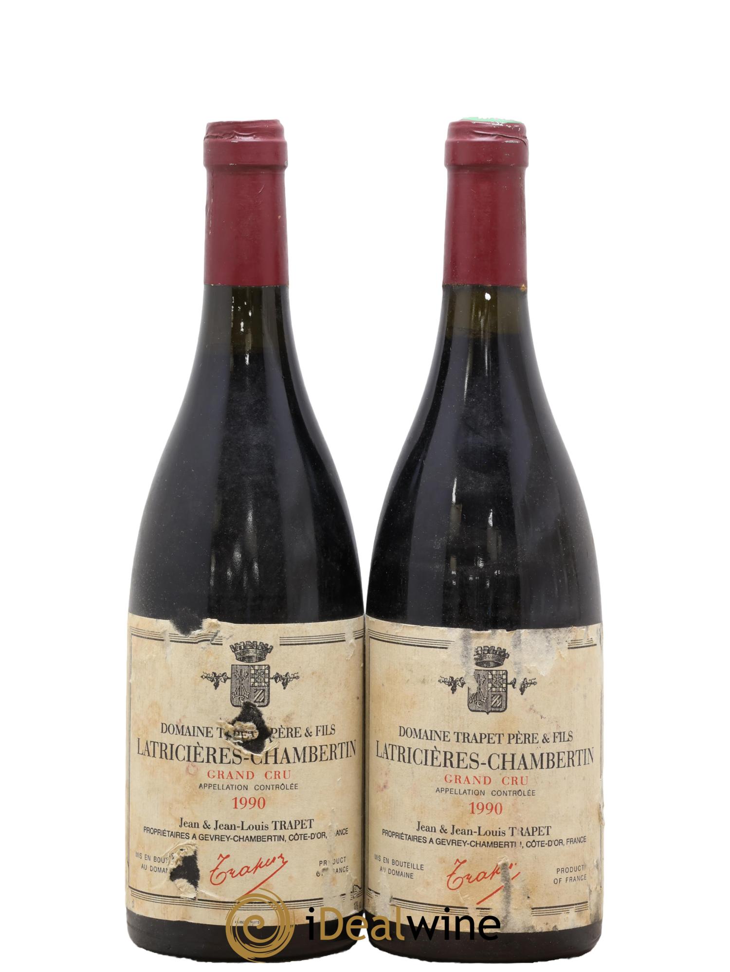 Latricières-Chambertin Grand Cru Domaine Trapet 1990 - Lot de 2 bouteilles - 0