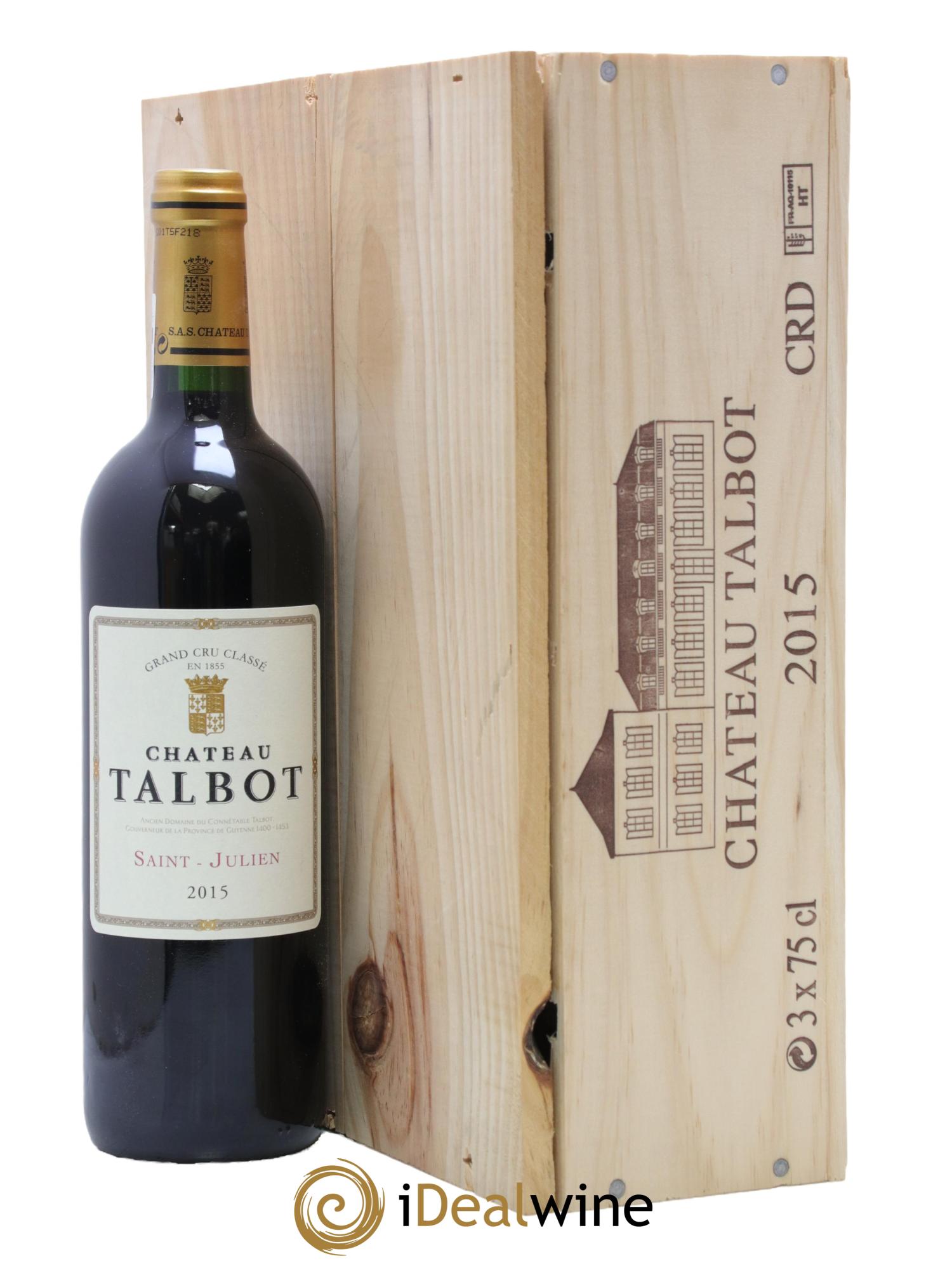 Château Talbot 4ème Grand Cru Classé 2015 - Lot de 3 bouteilles - 1