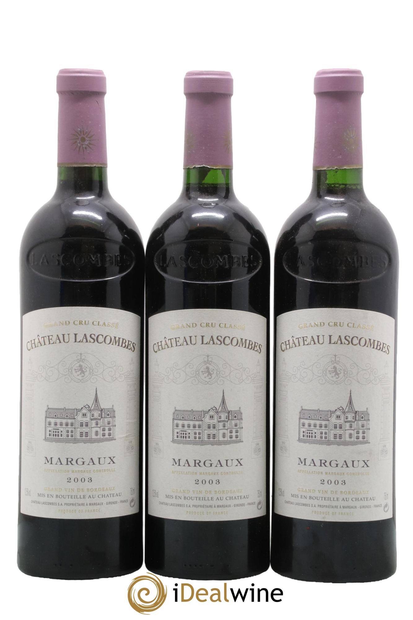 Château Lascombes 2ème Grand Cru Classé 2003 - Lot de 3 bouteilles - 0