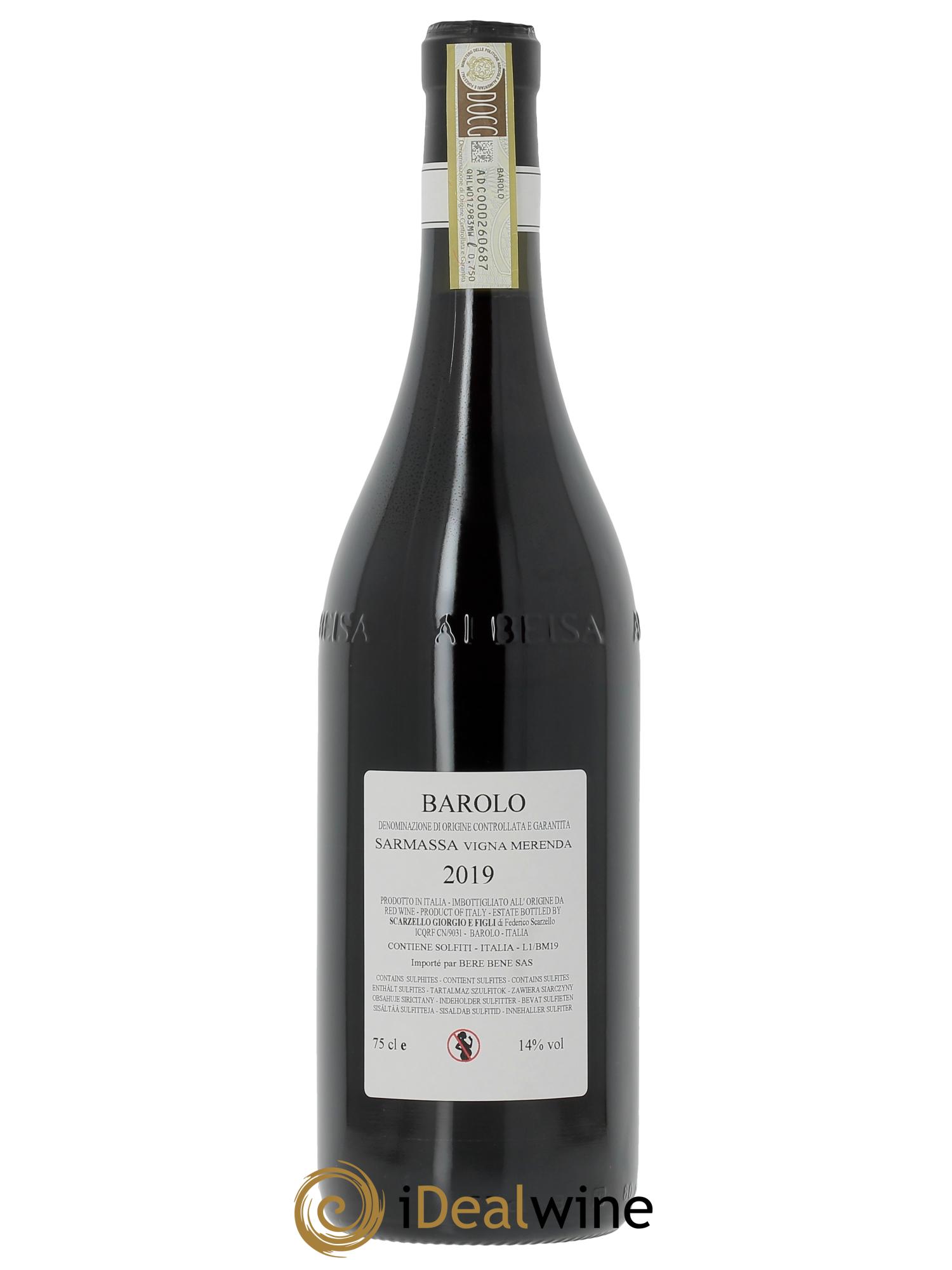Barolo DOCG Sarmassa Scarzello  2019 - Posten von 1 Flasche - 1