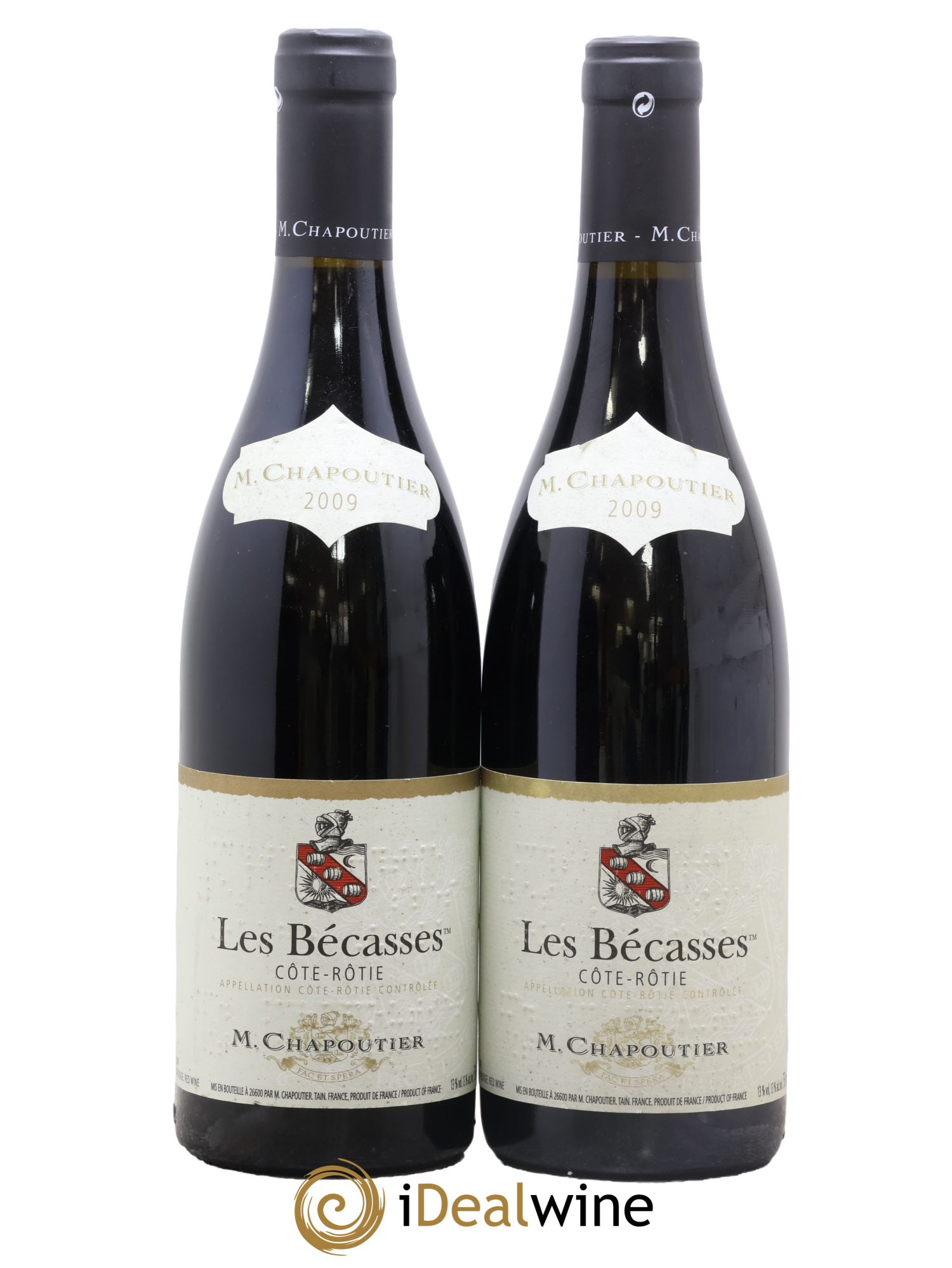 Côte-Rôtie Les Bécasses Chapoutier 2009 - Lot of 2 bottles - 0