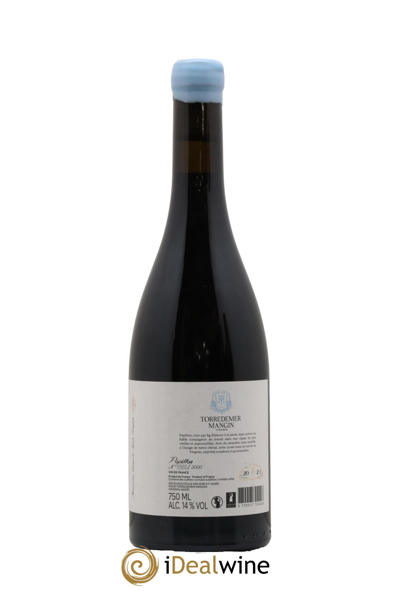 Vin de France Papillon Torredemer Mangin 2021 - Lot de 1 bouteille - 1