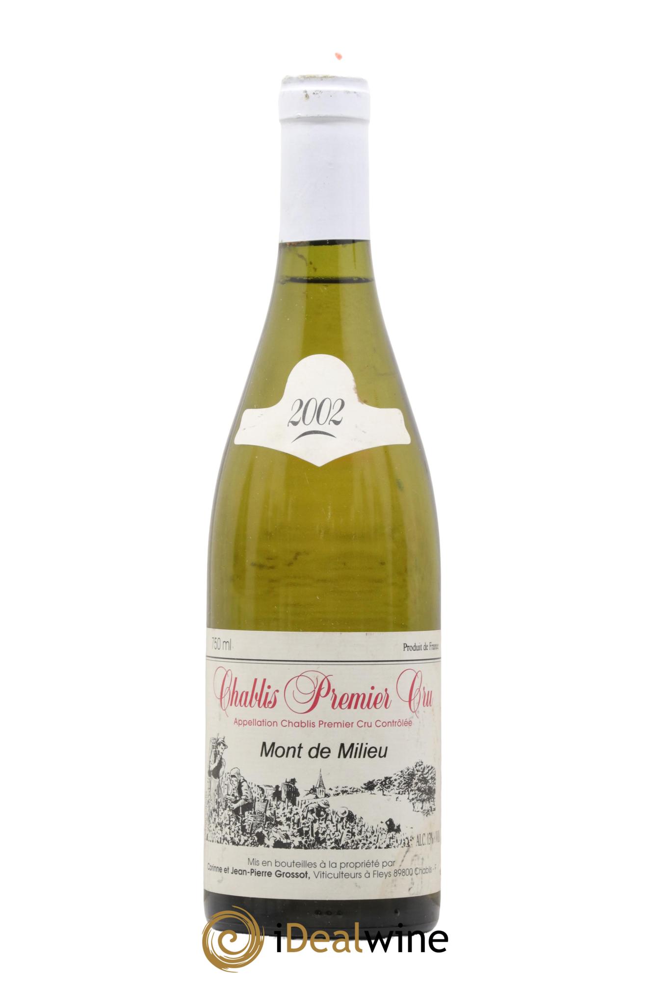 Chablis 1er Cru Mont De Milieu Domaine Grossot 2002 - Lot de 1 bouteille - 0