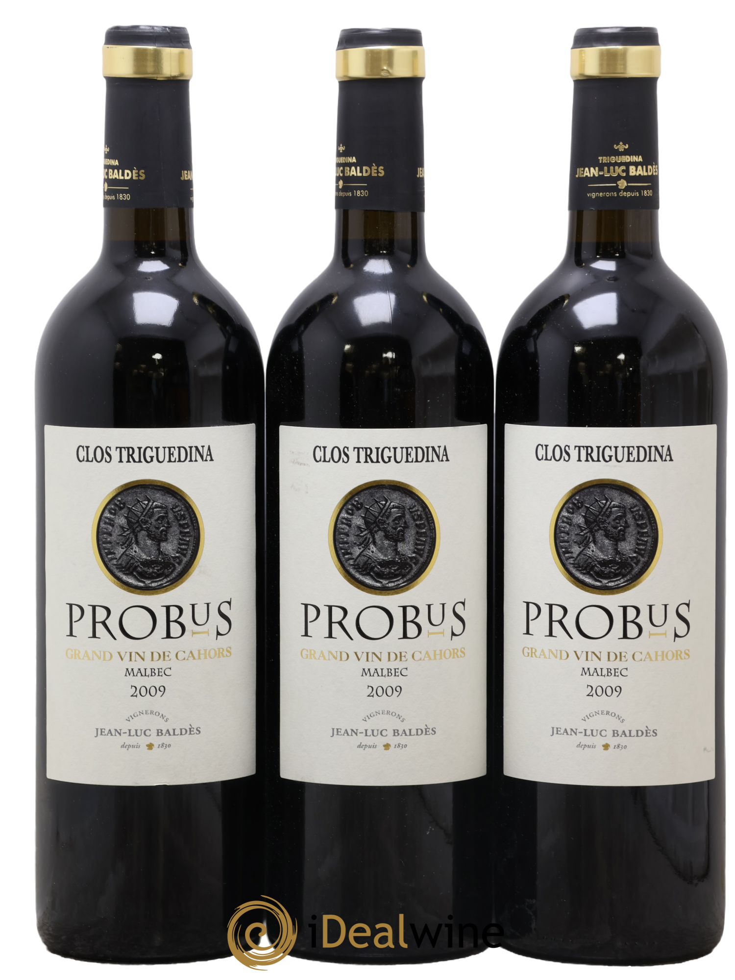 Cahors Clos Triguedina Probus Jean-Luc Baldès 2009 - Lot de 3 bouteilles - 0