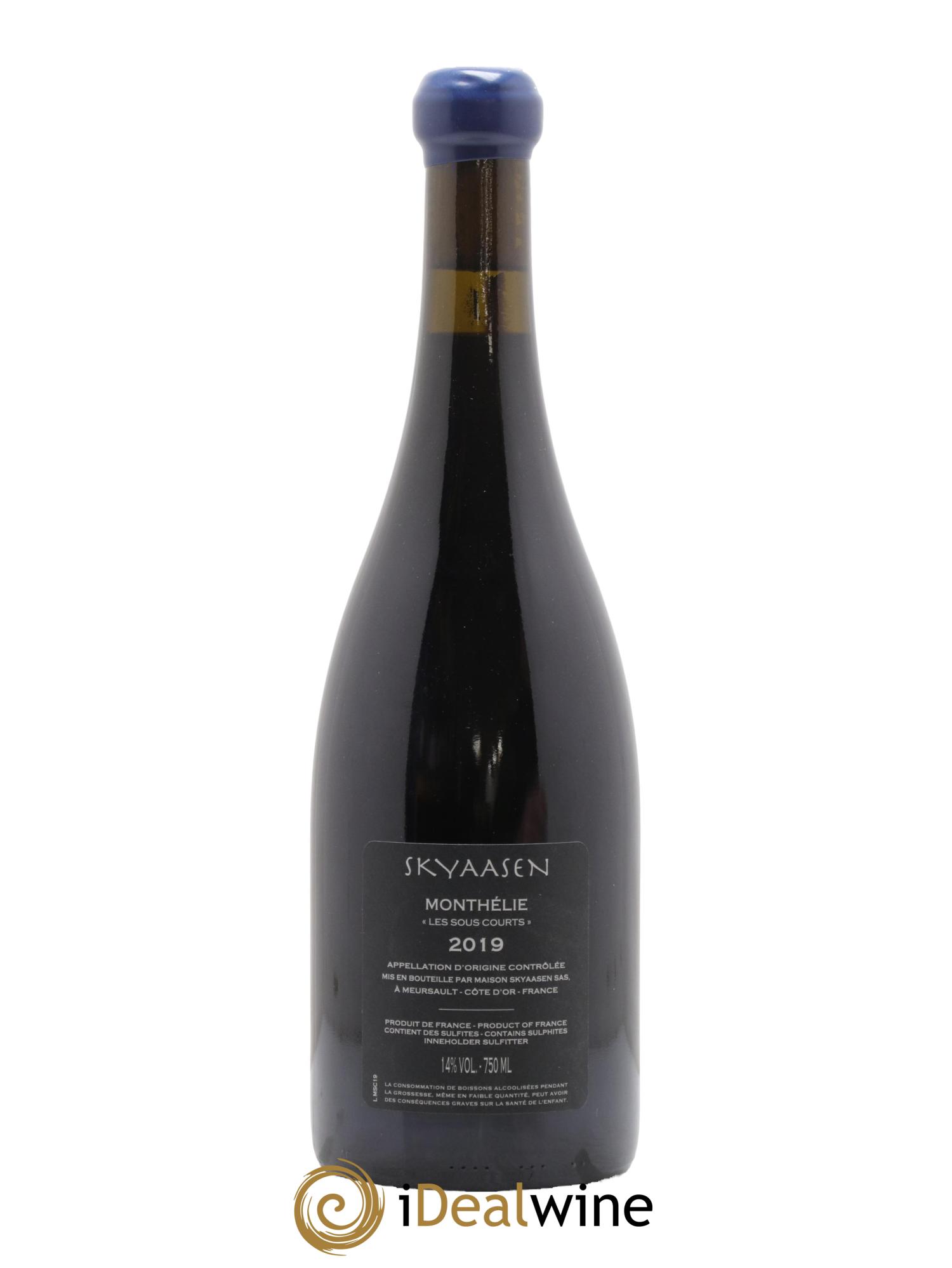 Monthélie Les Sous Courts Maison Skyaasen 2019 - Lot de 1 bouteille - 1