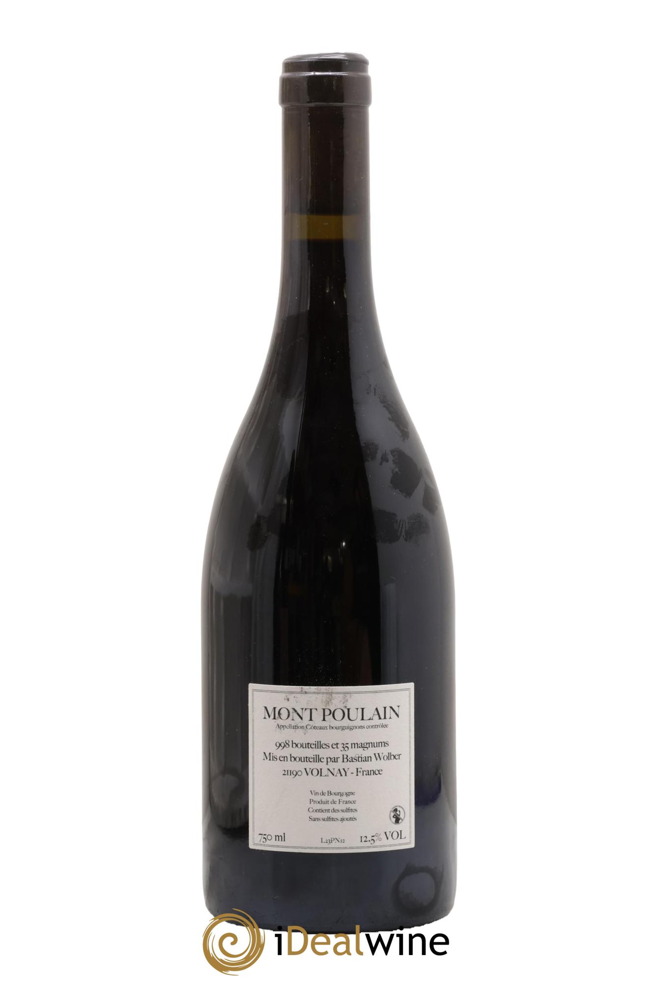 Coteaux bourguignons Mont Poulain Bastian Wolber 2023 - Lot de 1 bouteille - 1