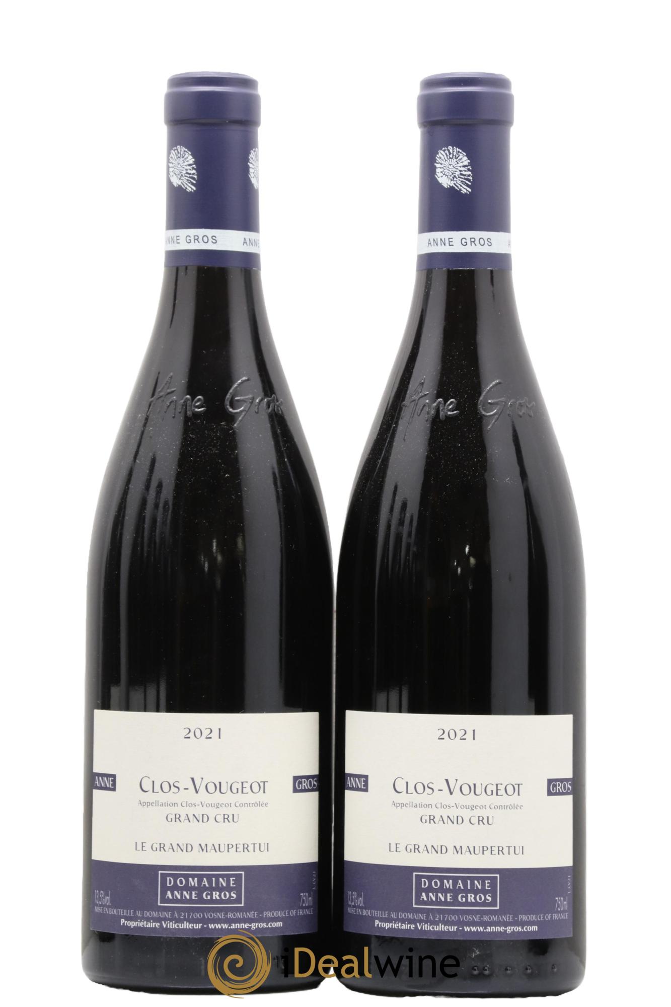 Clos de Vougeot Grand Cru Le Grand Maupertui Anne Gros 2021 - Lot de 2 bouteilles - 0