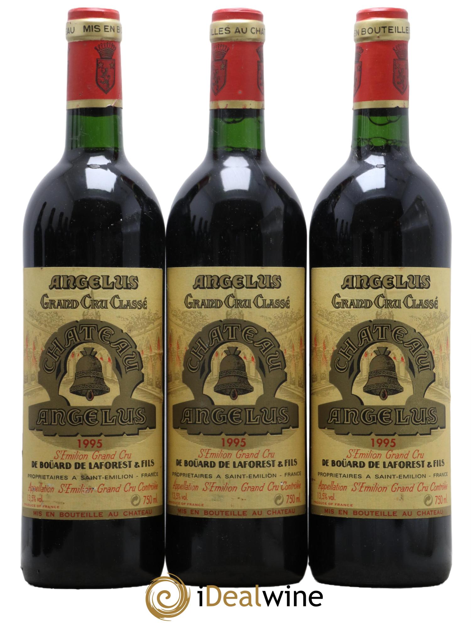 Château Angélus 1er Grand Cru Classé A 1995 - Lot de 3 bouteilles - 0