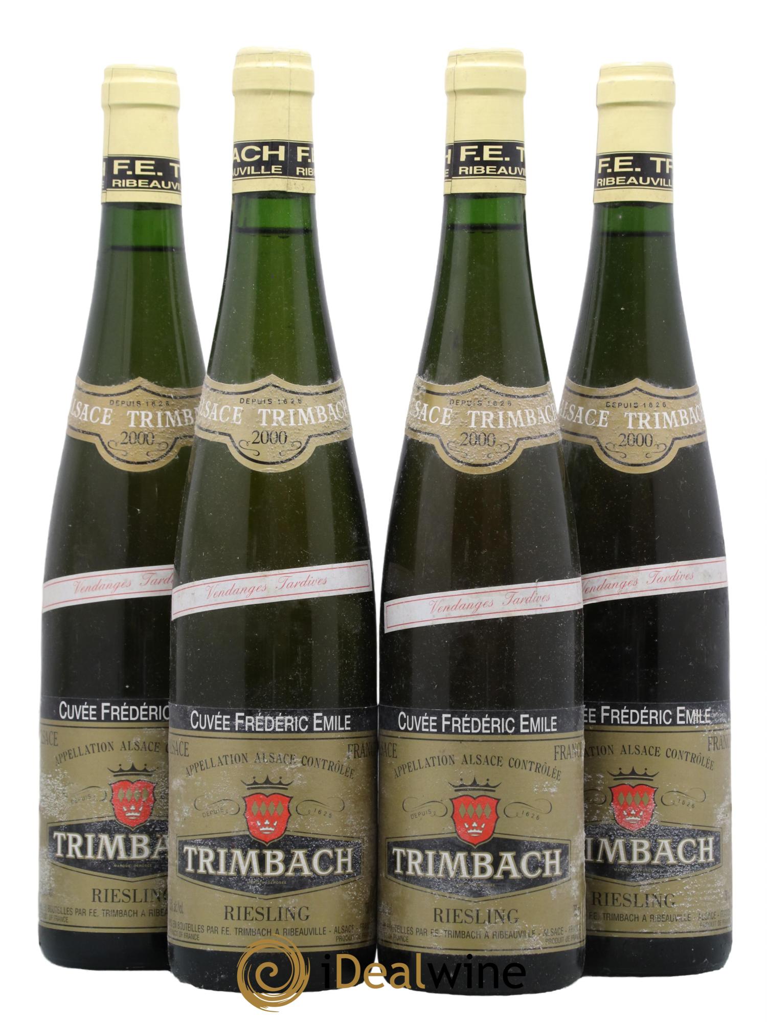 Alsace Riesling Vendanges Tardives Cuvée Frédéric Emile Trimbach (Domaine) 2000 - Lotto di 4 bottiglie - 0